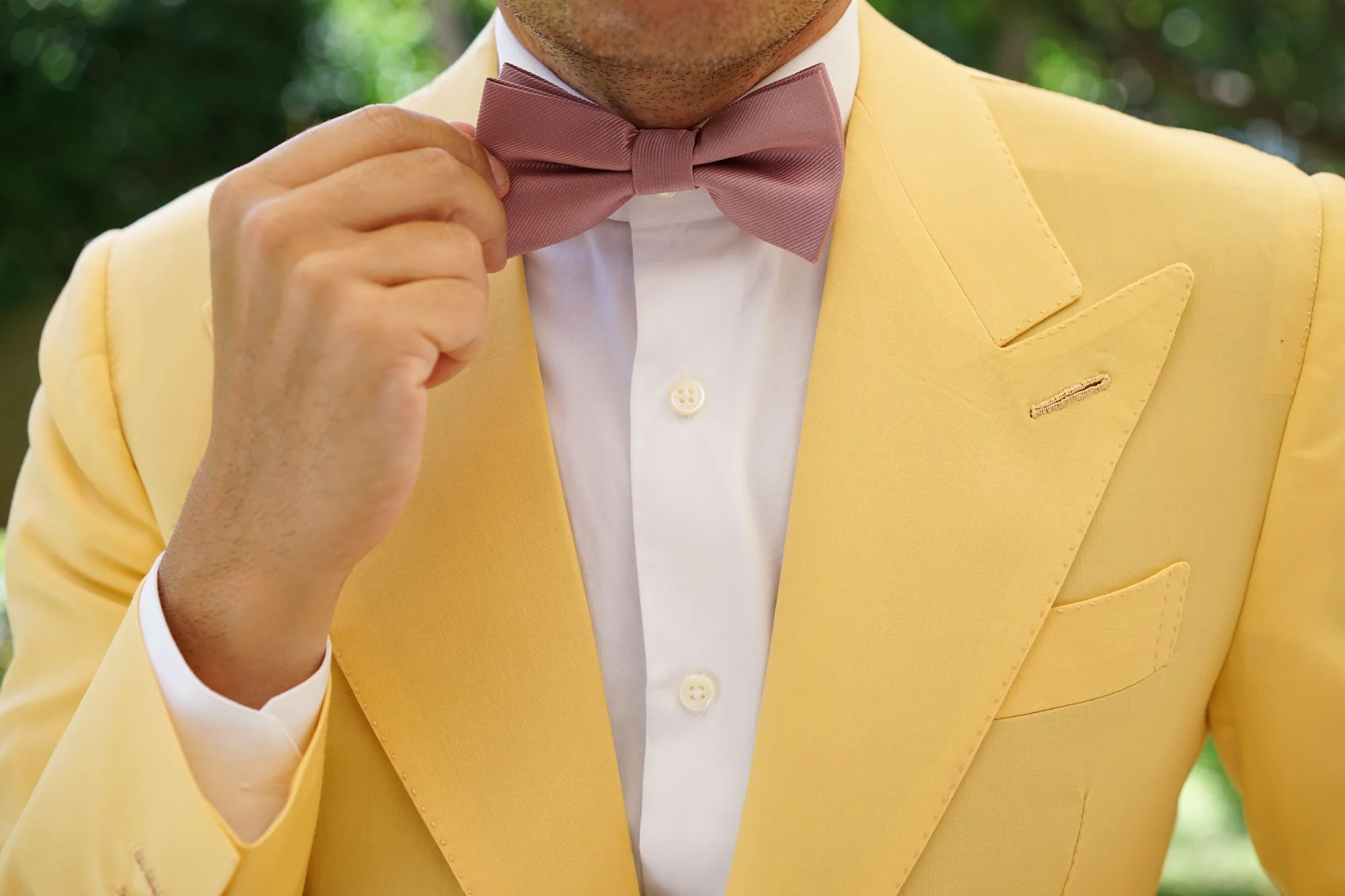 Dusty Rose Twill Bow Tie - Image 6