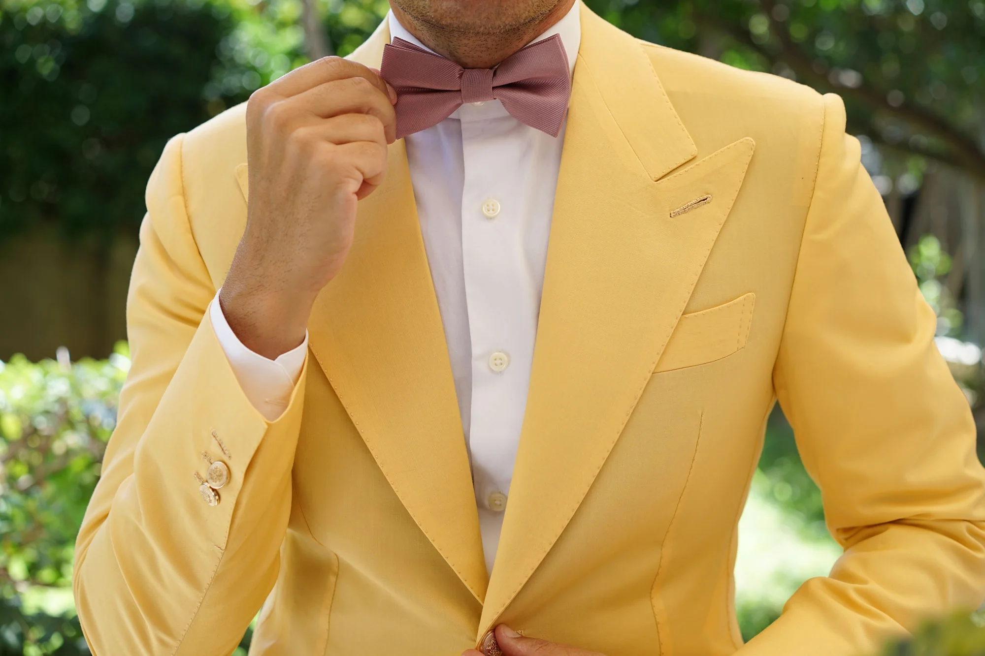Dusty Rose Twill Bow Tie - Image 8
