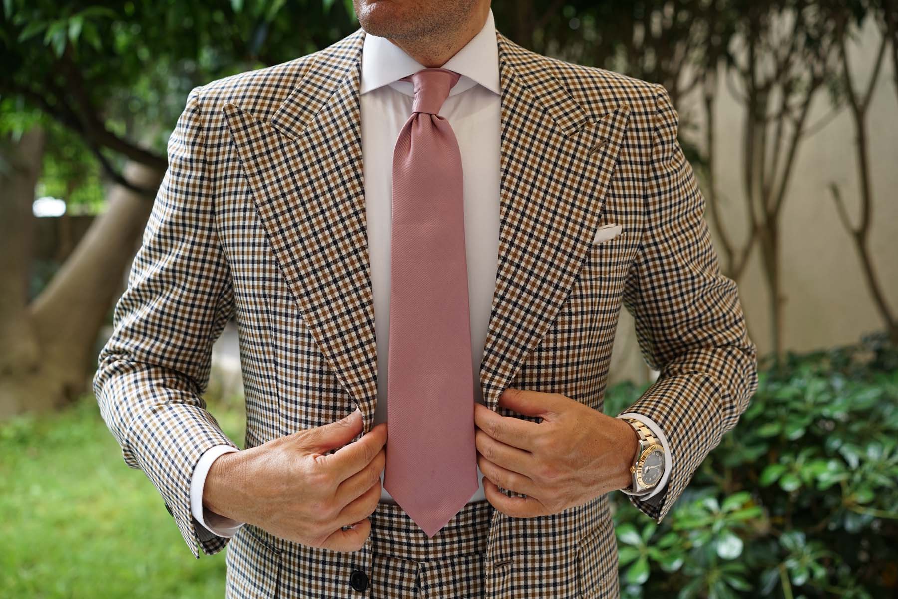 Dusty Rose Twill Necktie - Image 6