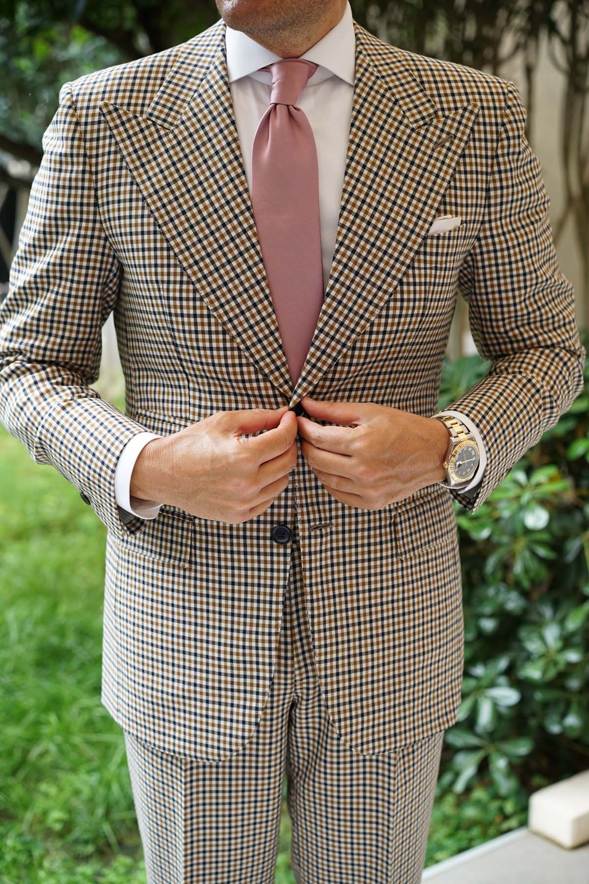 Dusty Rose Twill Necktie - Image 7