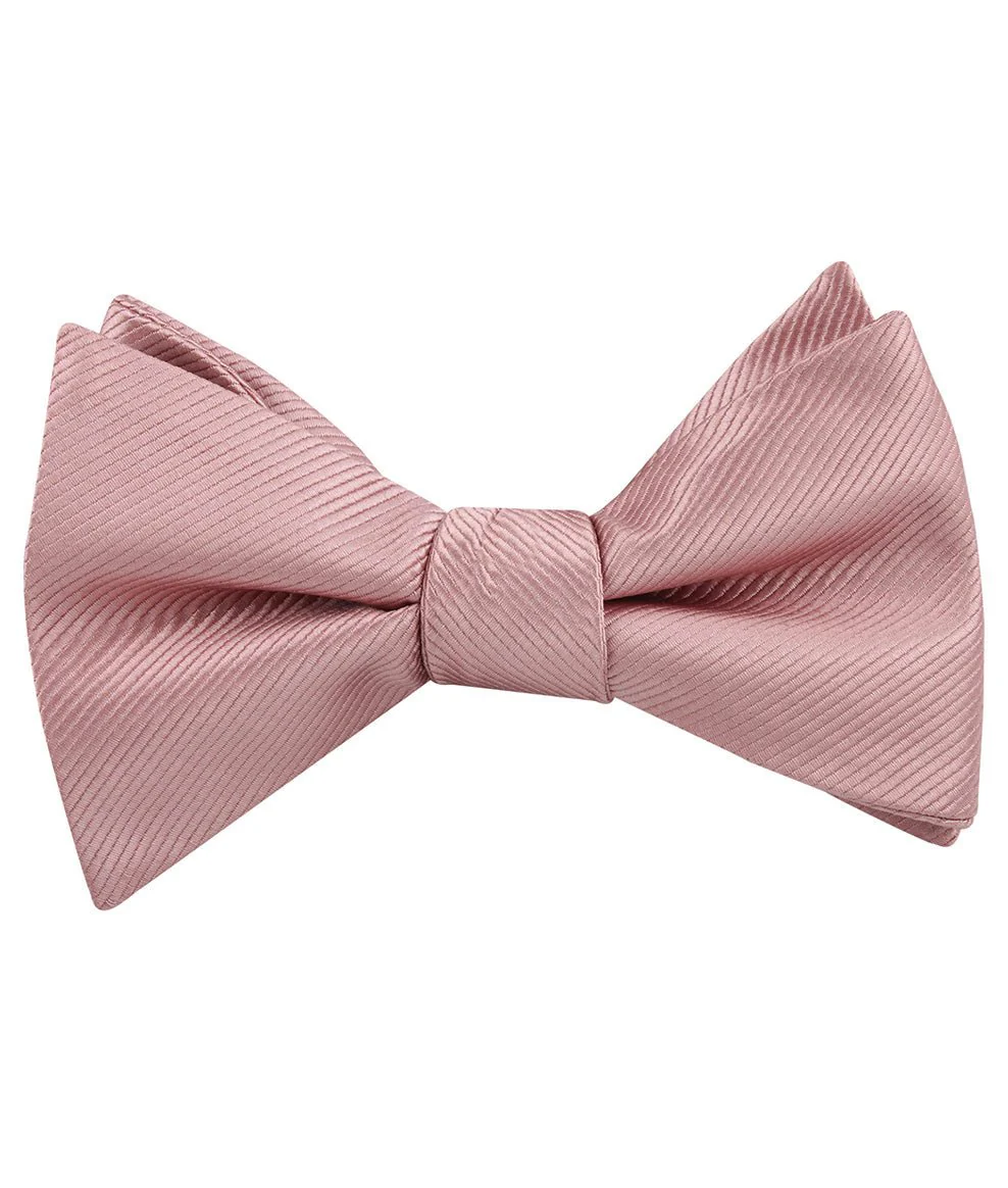 Dusty Rose Vintage Twill Self Bow Tie - Image 2