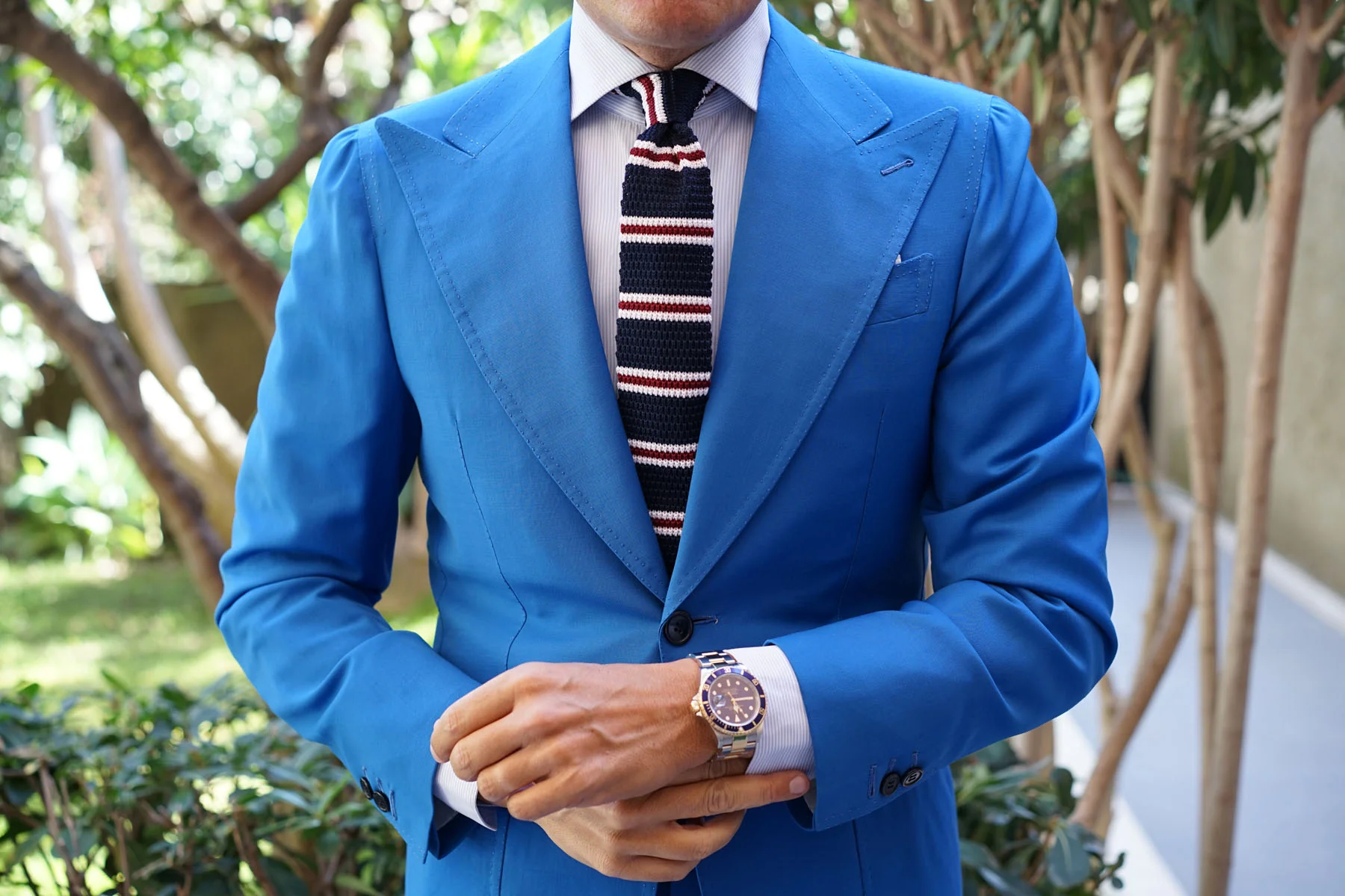 Eastwood Navy Blue Knitted Tie - Image 5