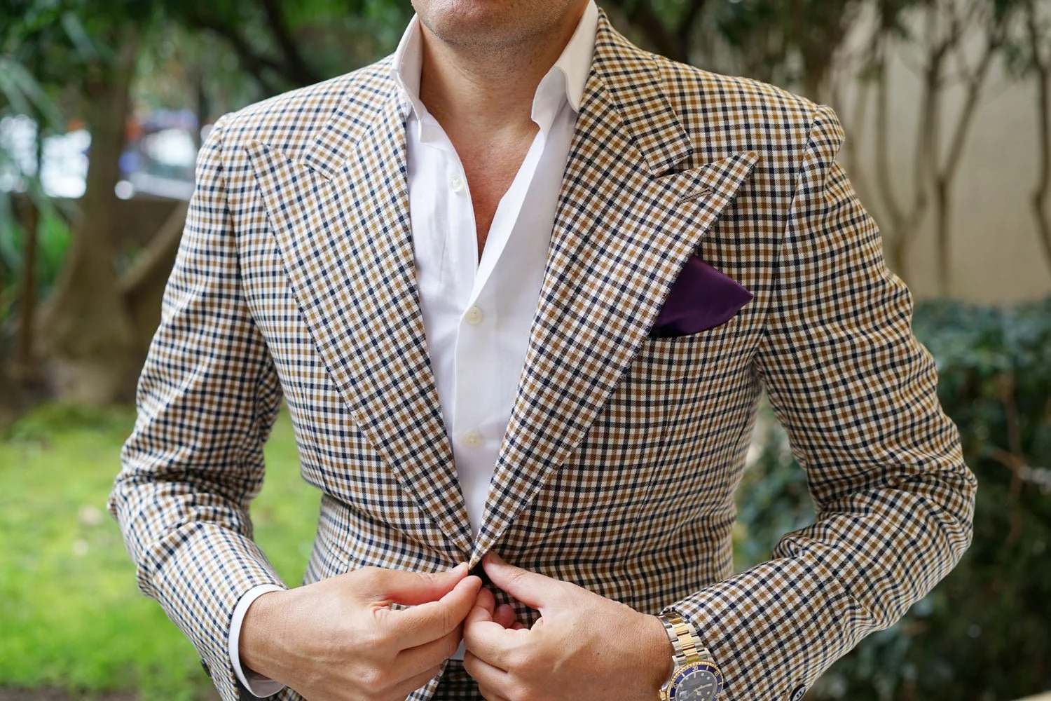 Eggplant Purple Satin Pocket Square - Image 3