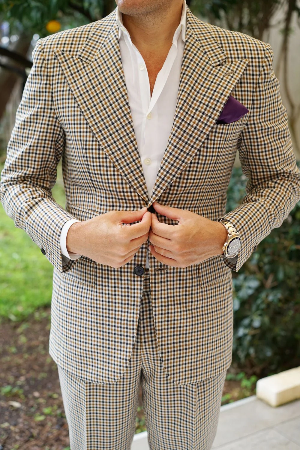 Eggplant Purple Satin Pocket Square - Image 4