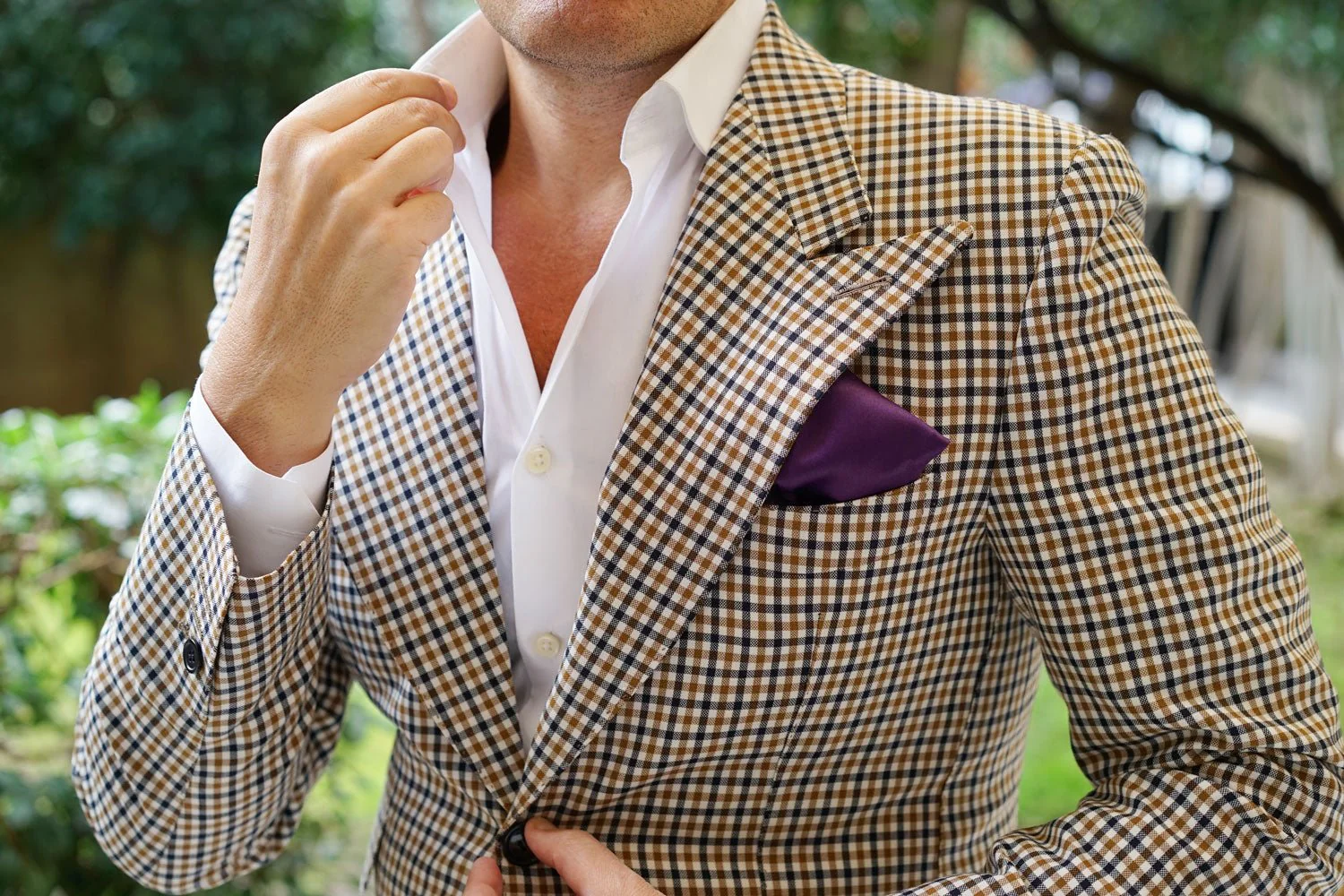 Eggplant Purple Satin Pocket Square - Image 5