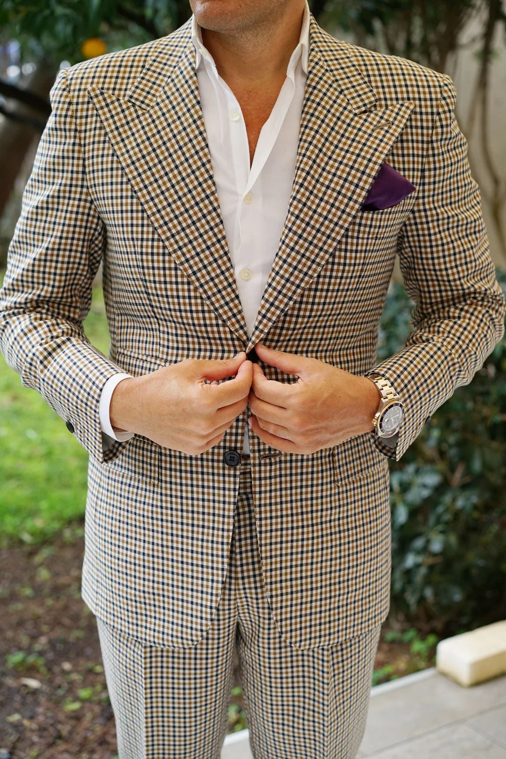 Eggplant Purple Satin Pocket Square - Image 7