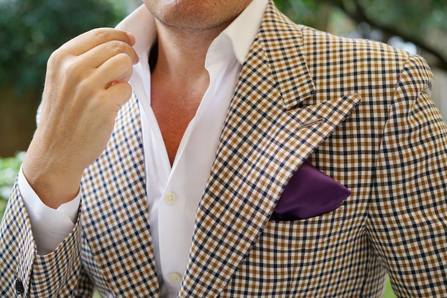 Eggplant Purple Satin Pocket Square - Image 8