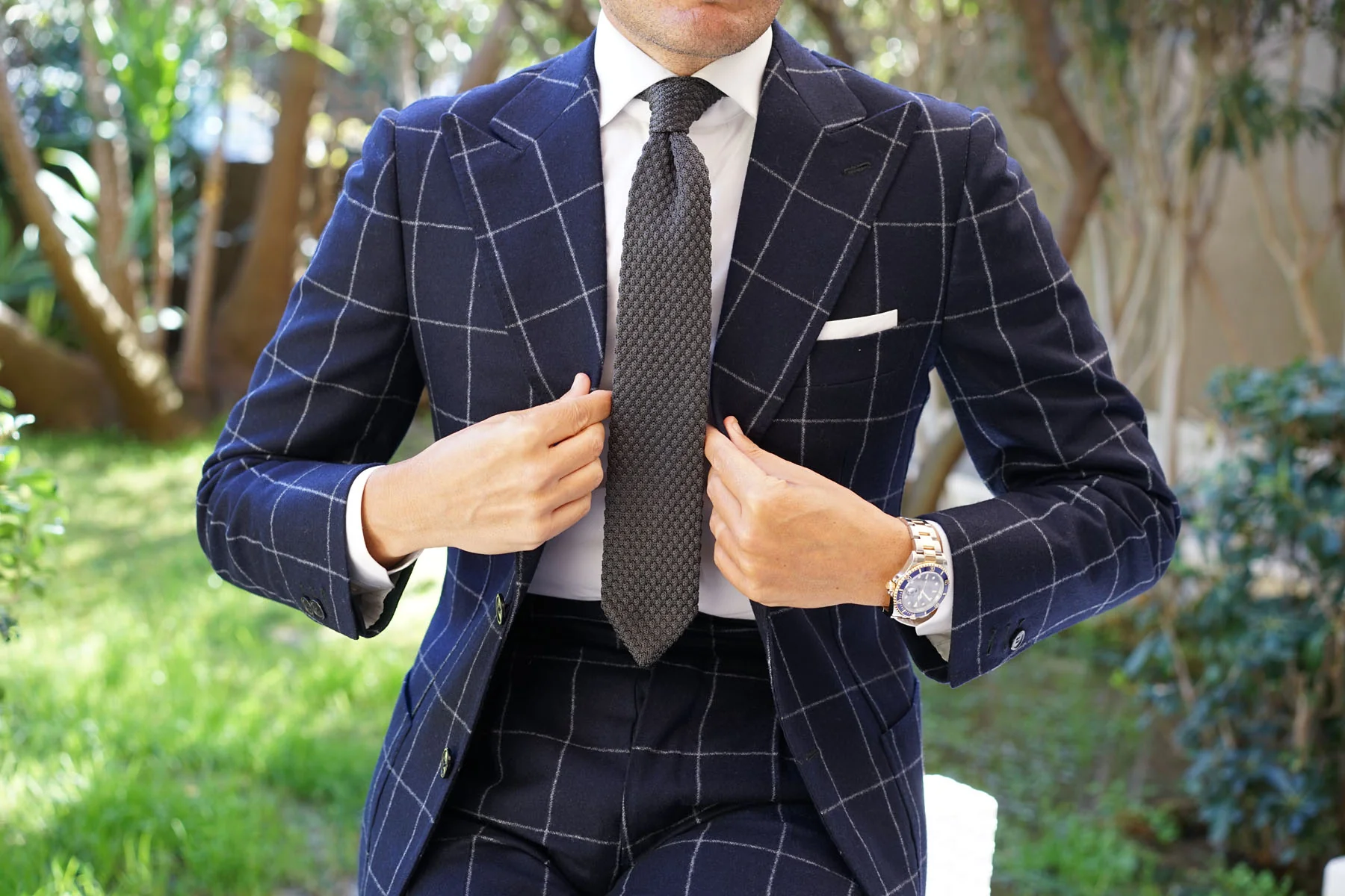 Elysian Grey Knitted Tie - Image 3