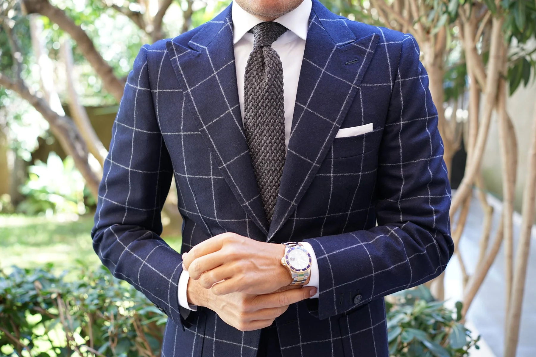 Elysian Grey Knitted Tie - Image 6