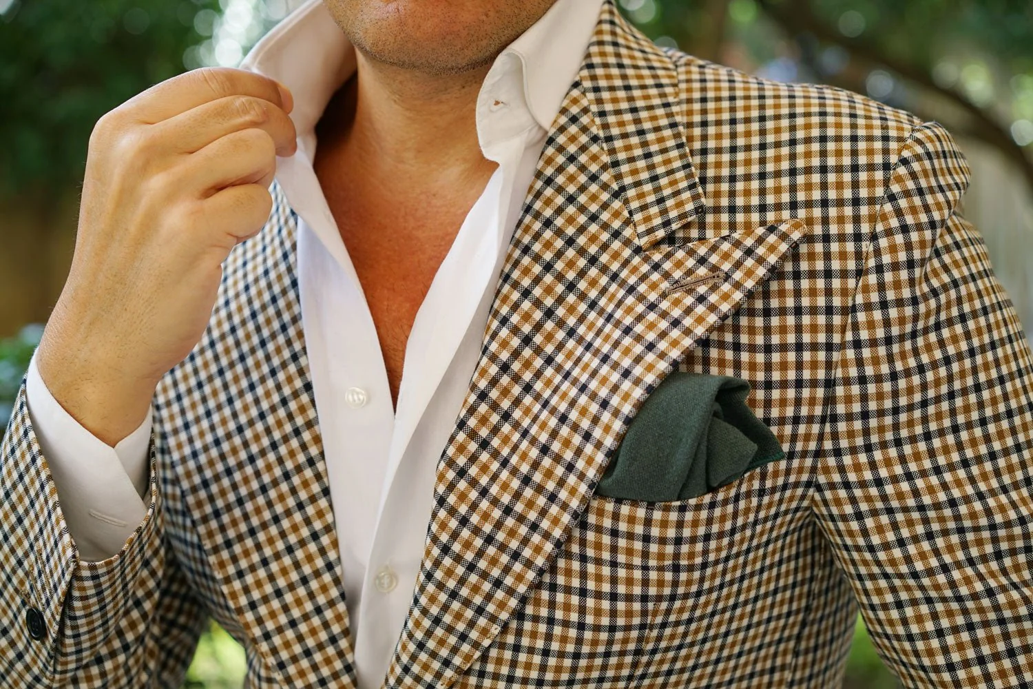 Emerald Dark Green Linen Pocket Square - Image 6