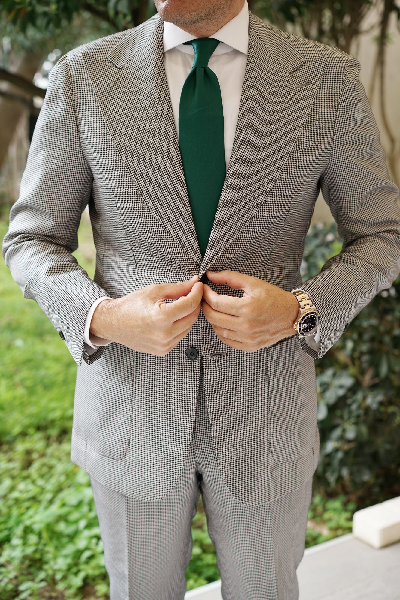 Emerald Green Cotton Necktie - Image 6