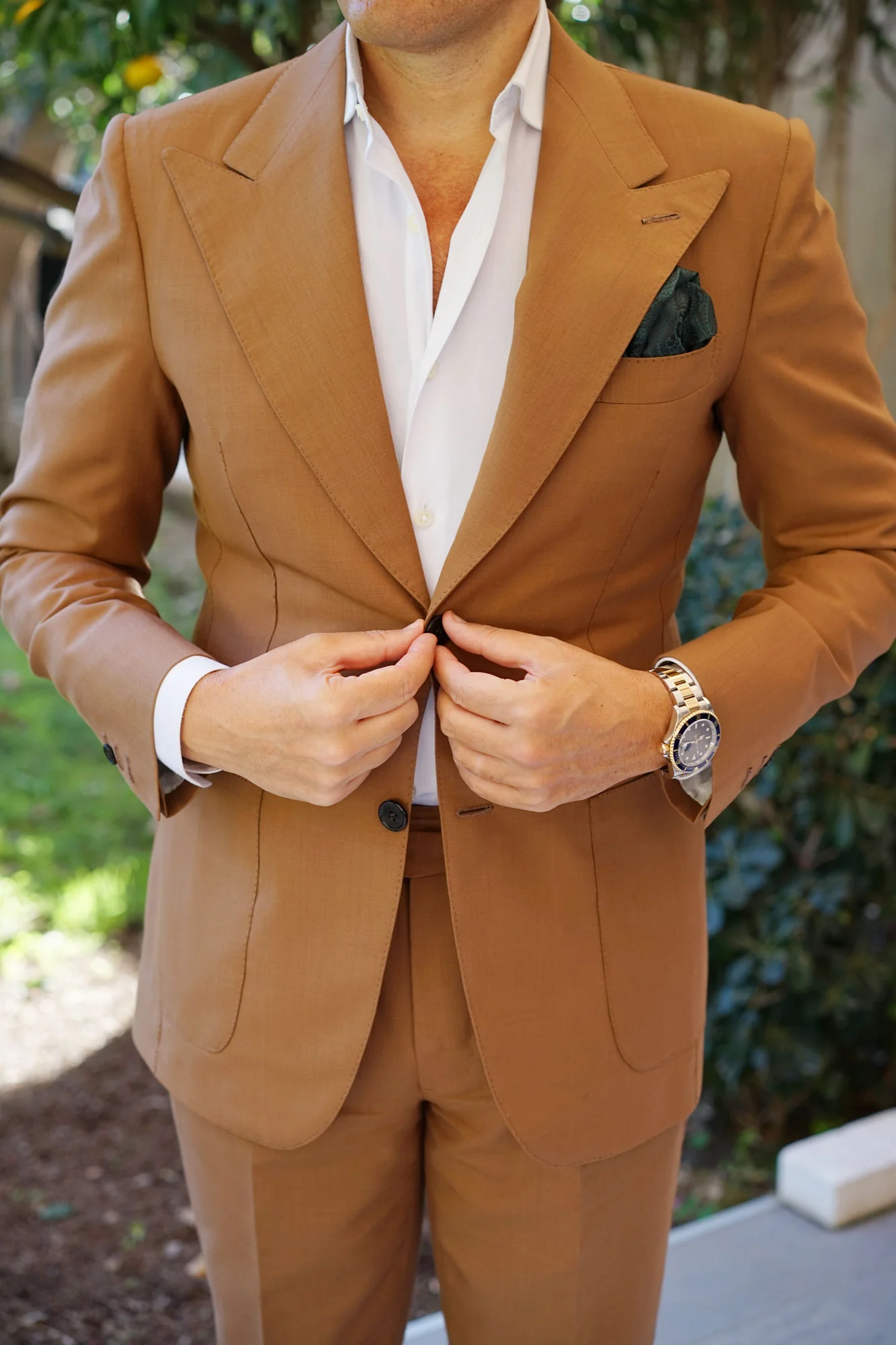 Emerald Green Paisley Pocket Square - Image 4