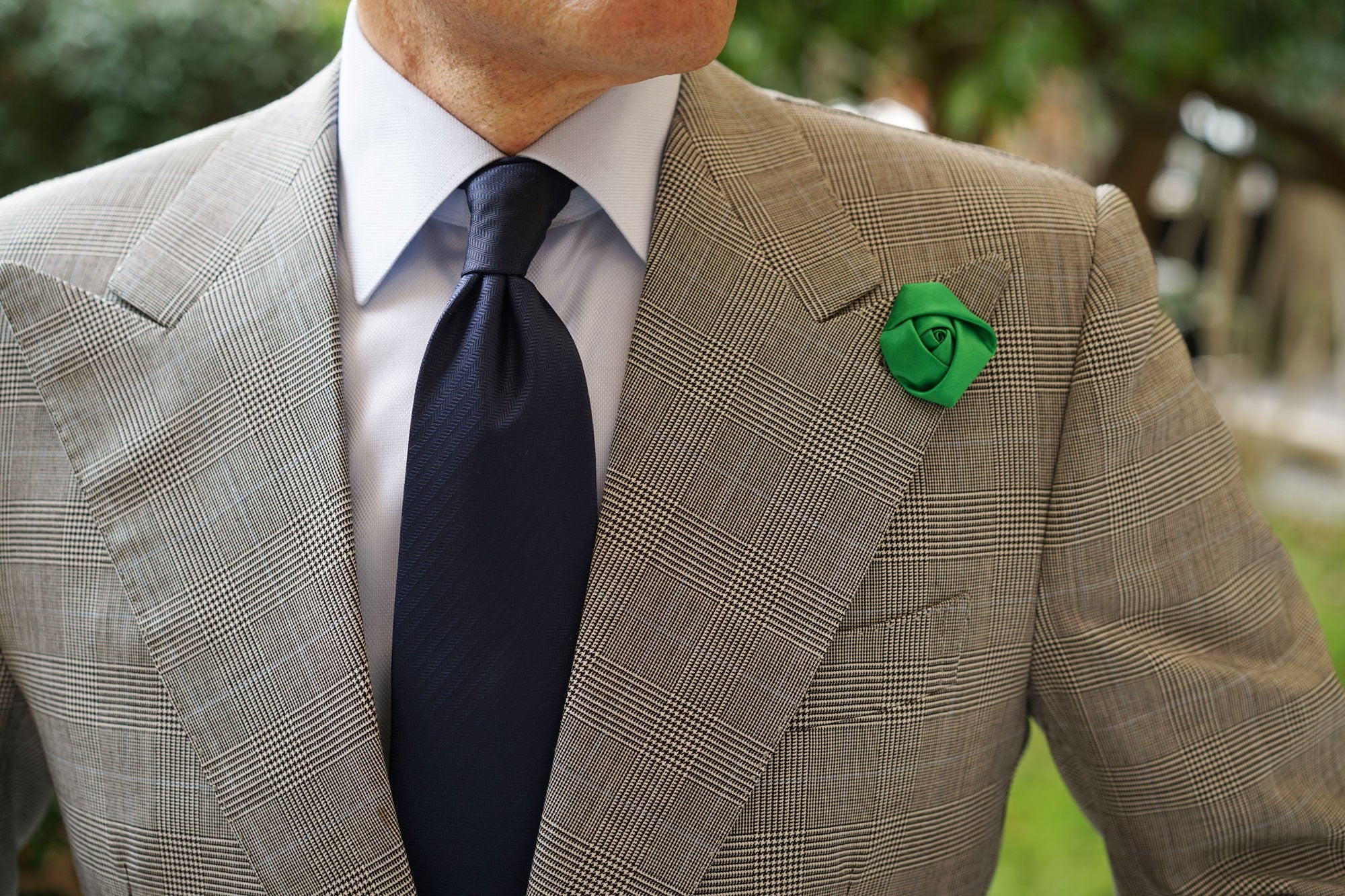 Emerald Green Satin Rose Lapel Pin - Image 8