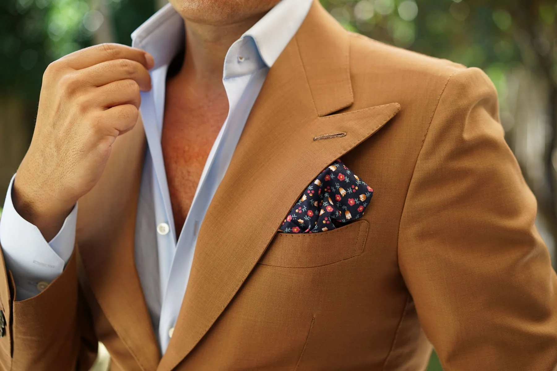 English Dahlias Floral Pocket Square - Image 5