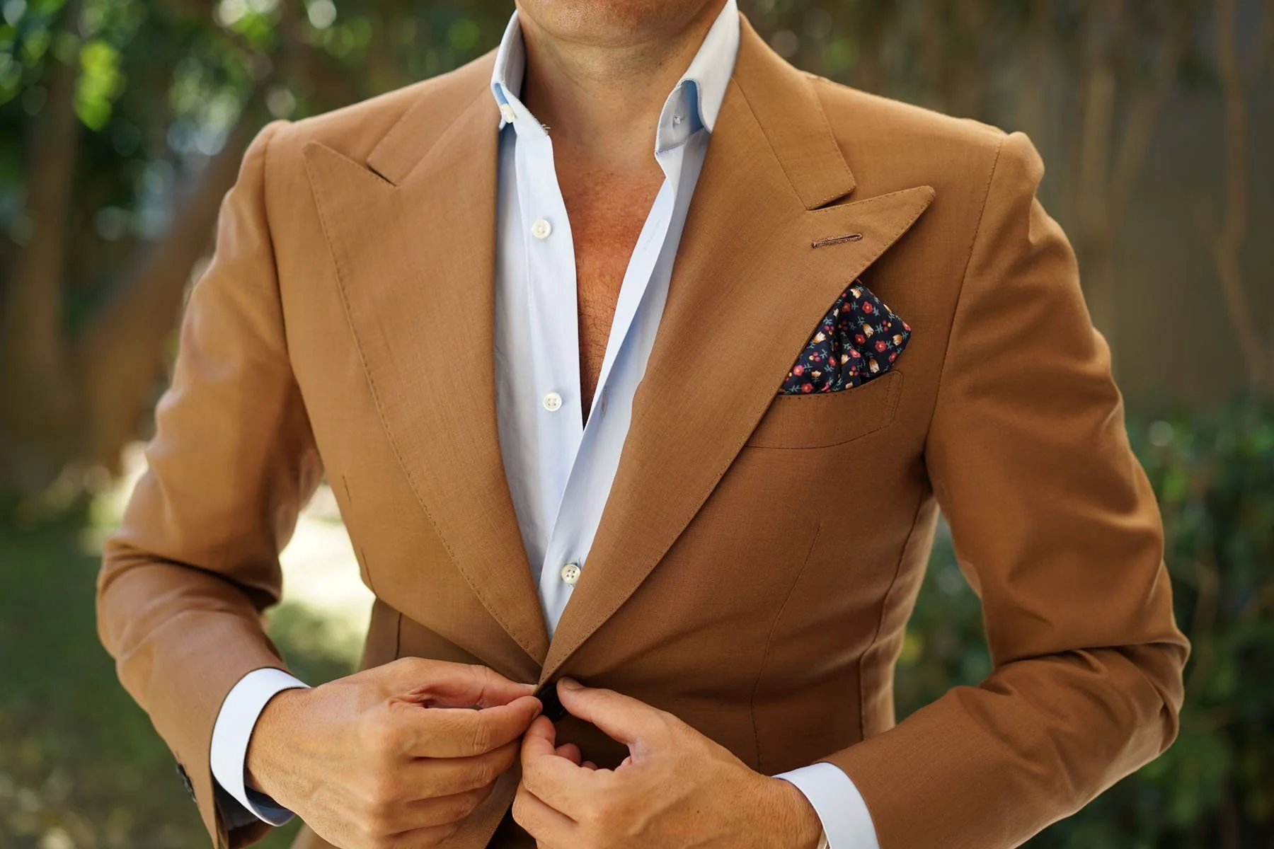 English Dahlias Floral Pocket Square - Image 6