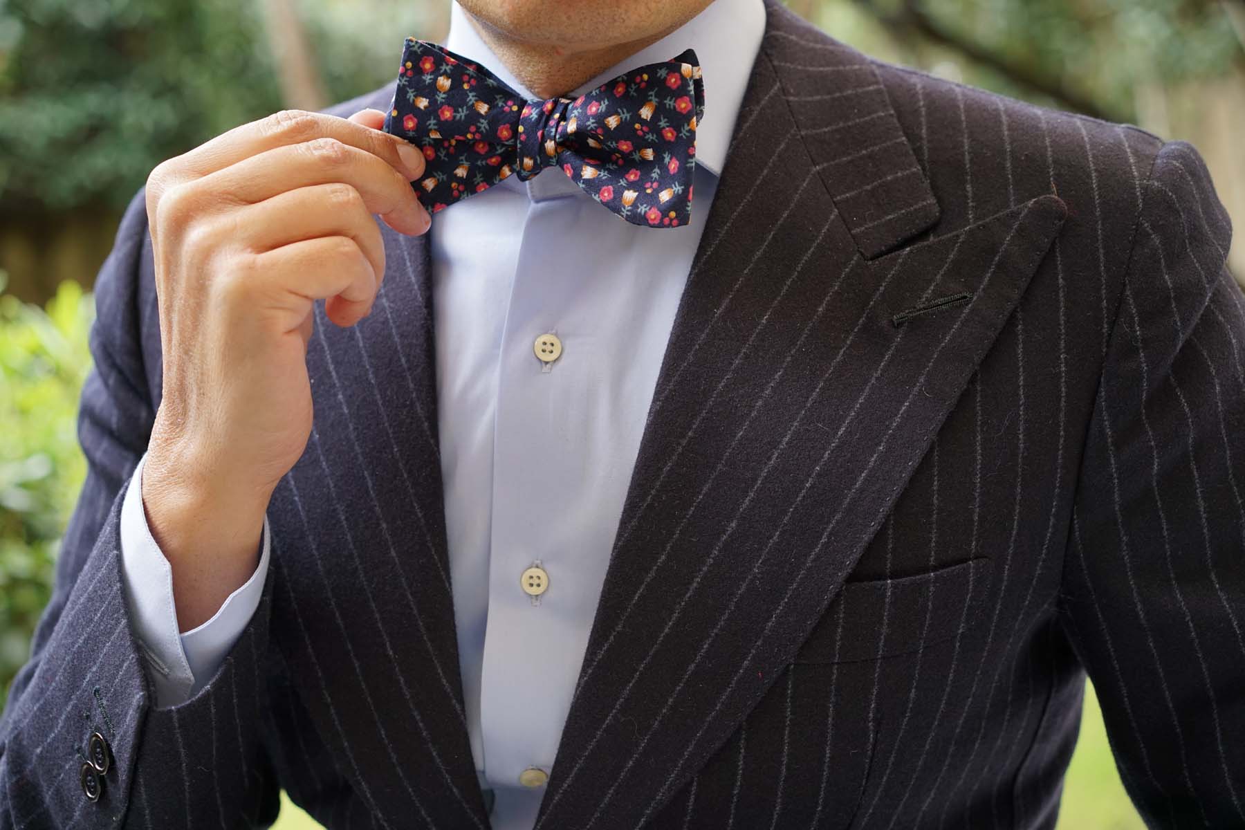 English Dahlias Floral Self Bow Tie - Image 7