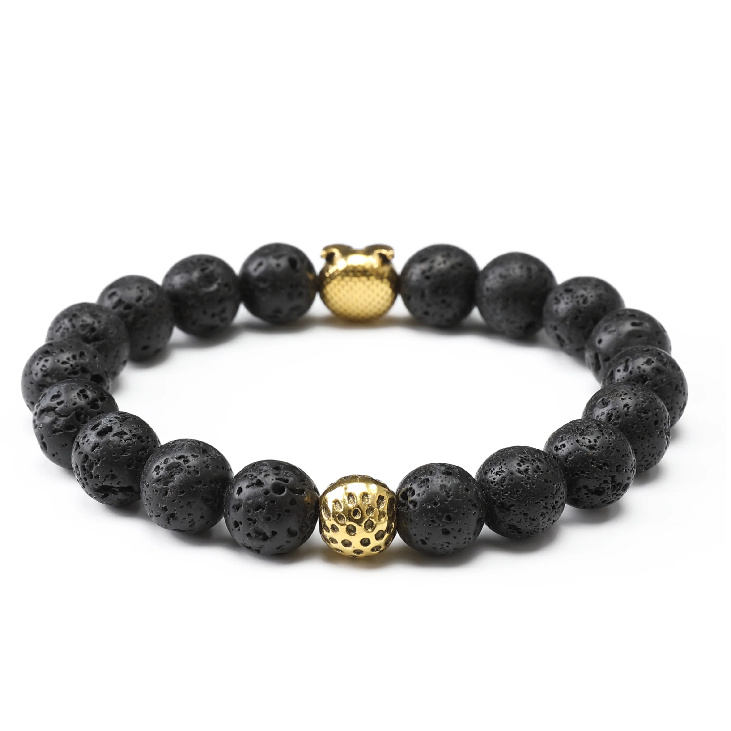 Errol Volcanic Rock Gold Owl Bracelet - Image 2