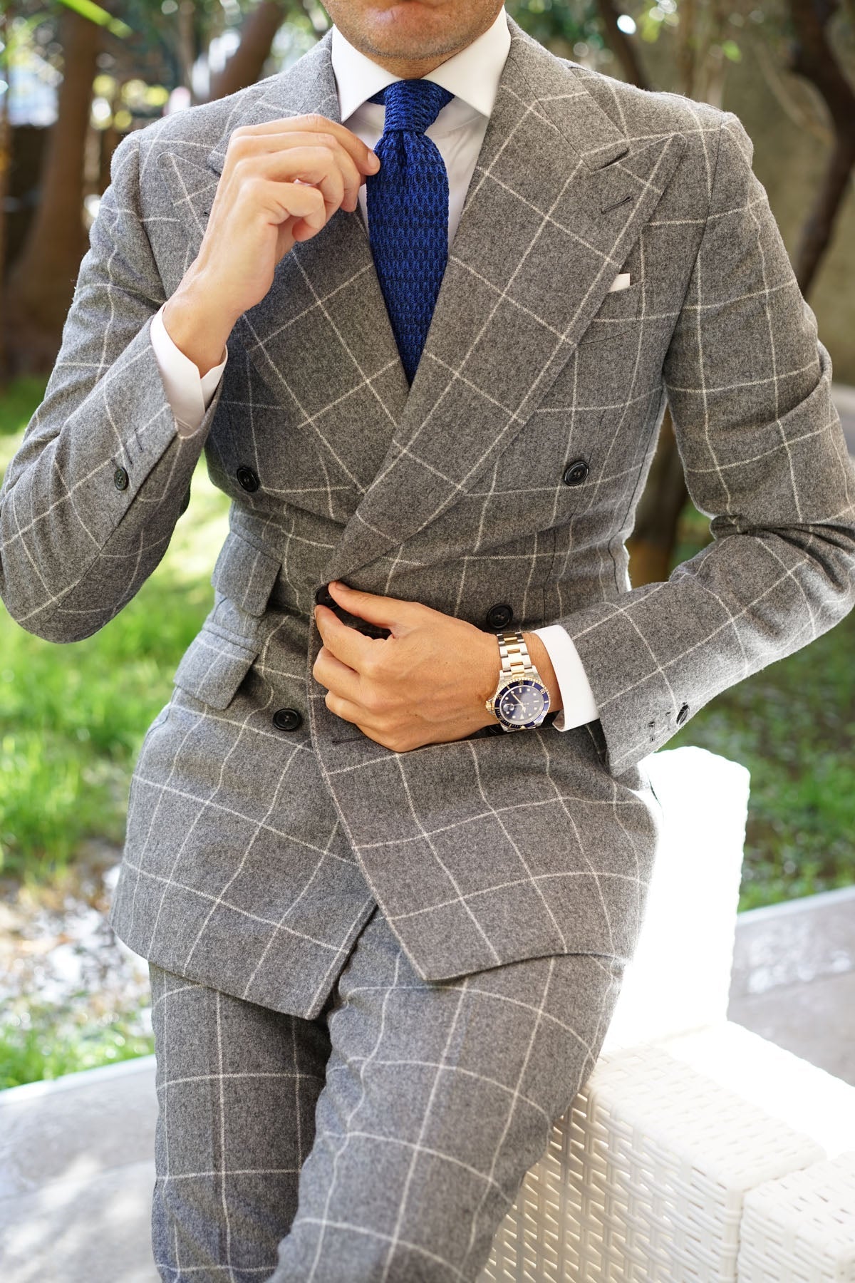 Escobar Blue Knitted Tie - Image 12