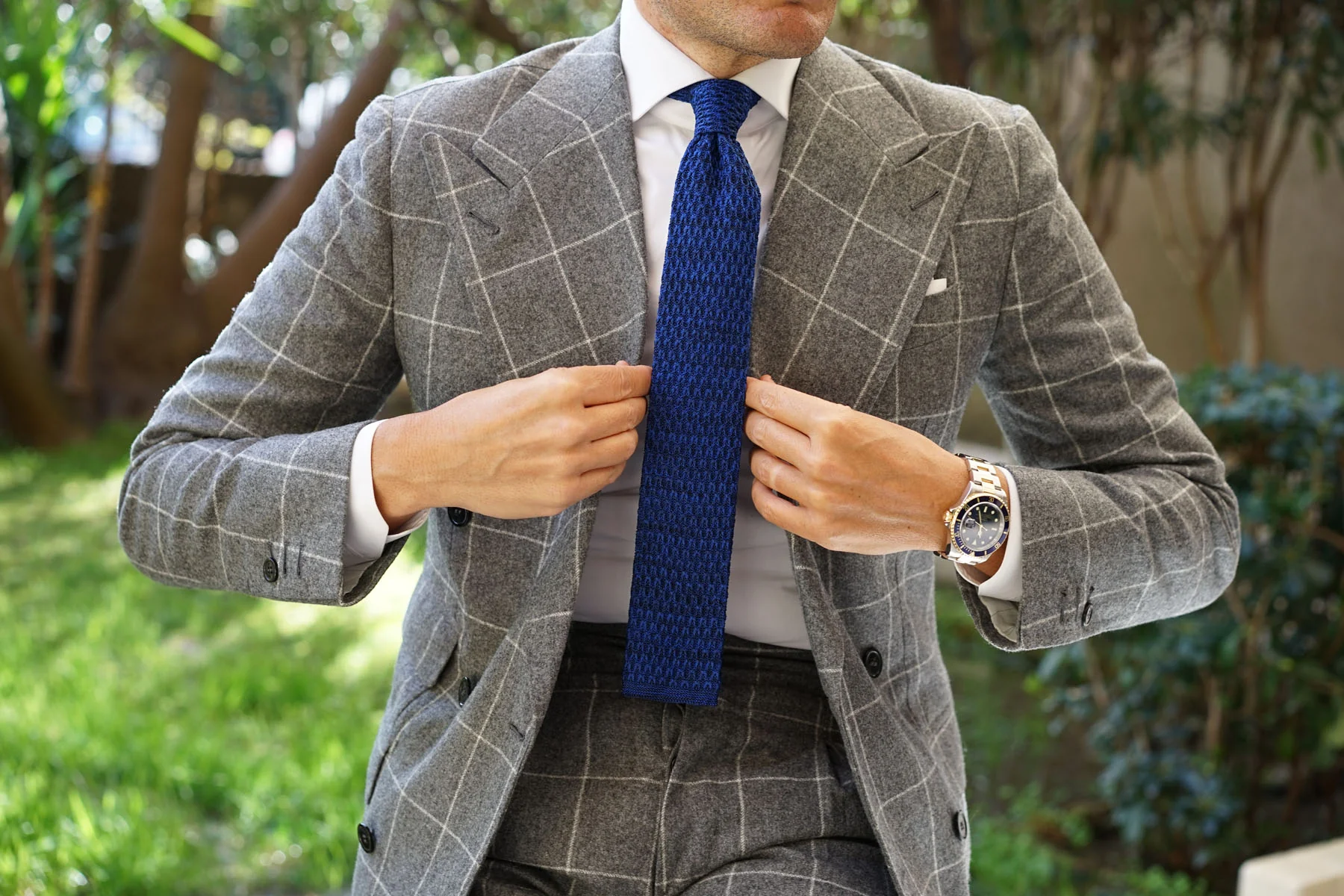 Escobar Blue Knitted Tie - Image 3