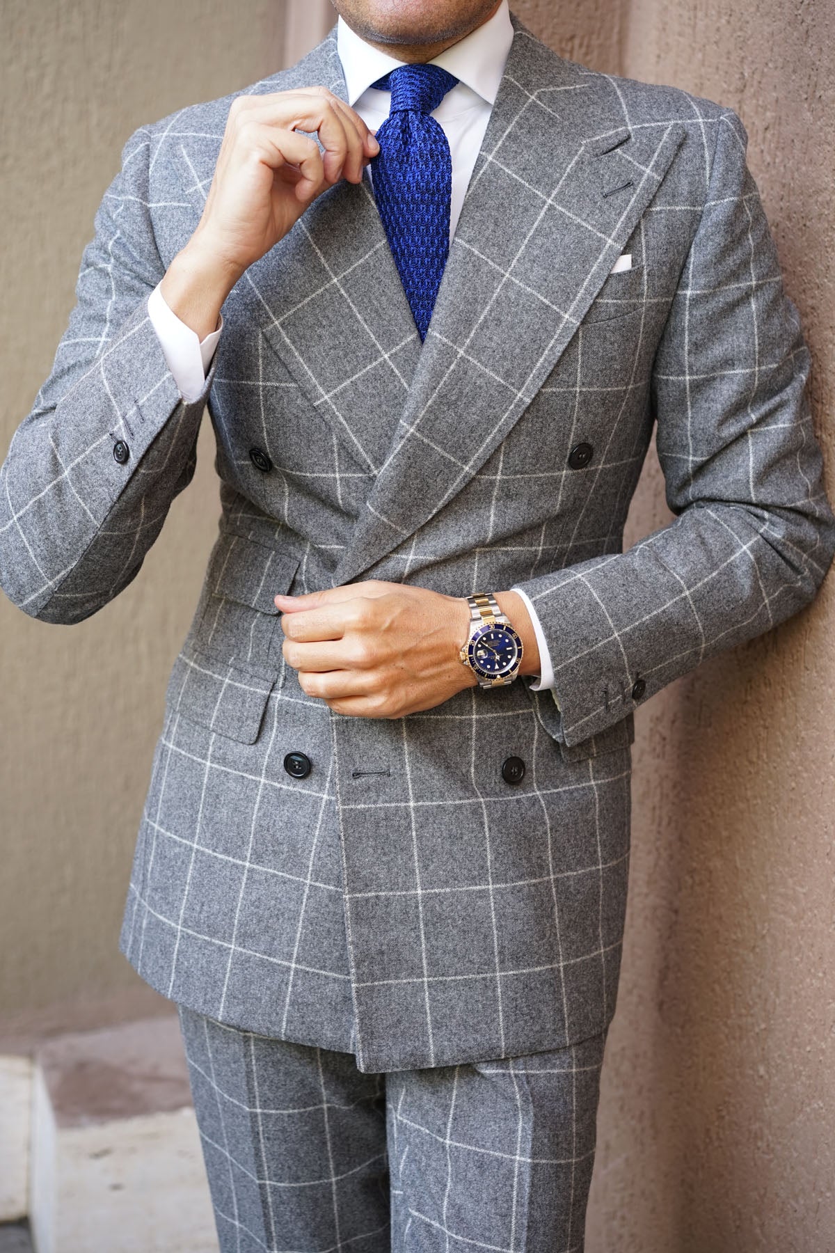 Escobar Blue Knitted Tie - Image 4