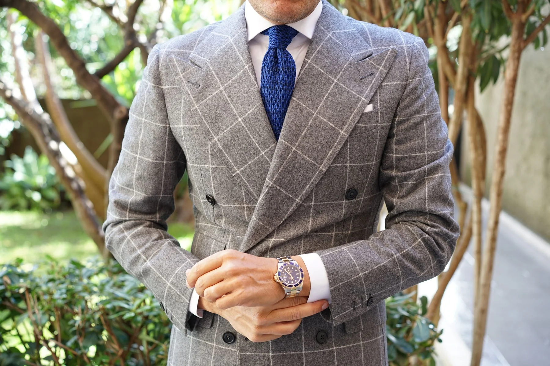 Escobar Blue Knitted Tie - Image 5