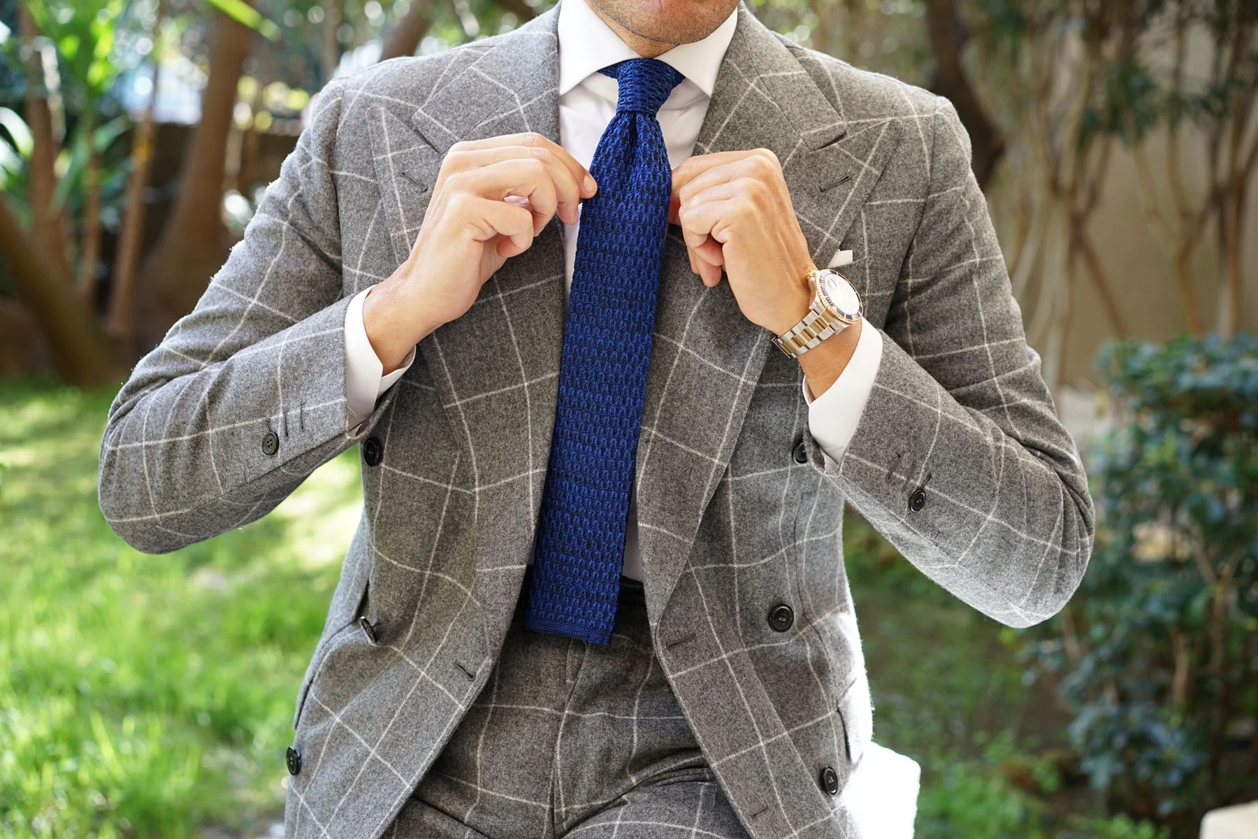 Escobar Blue Knitted Tie - Image 6