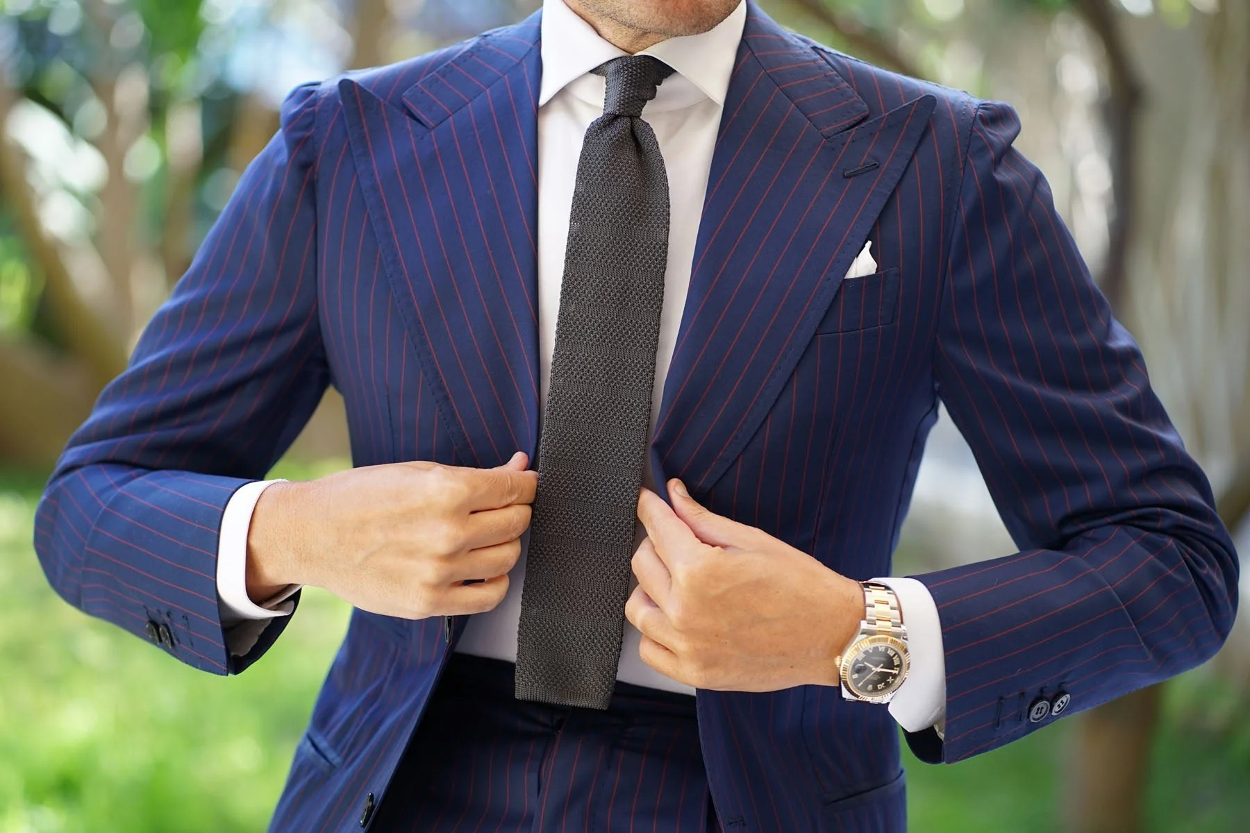 Everton Grey Knitted Tie - Image 3