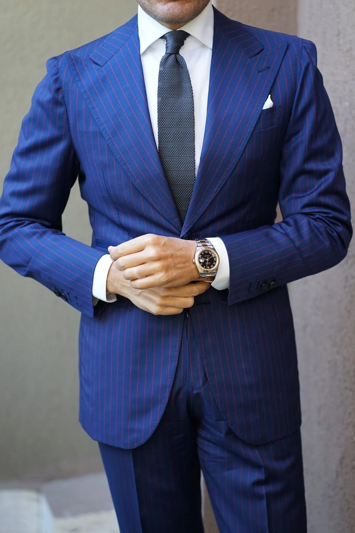 Everton Grey Knitted Tie - Image 4