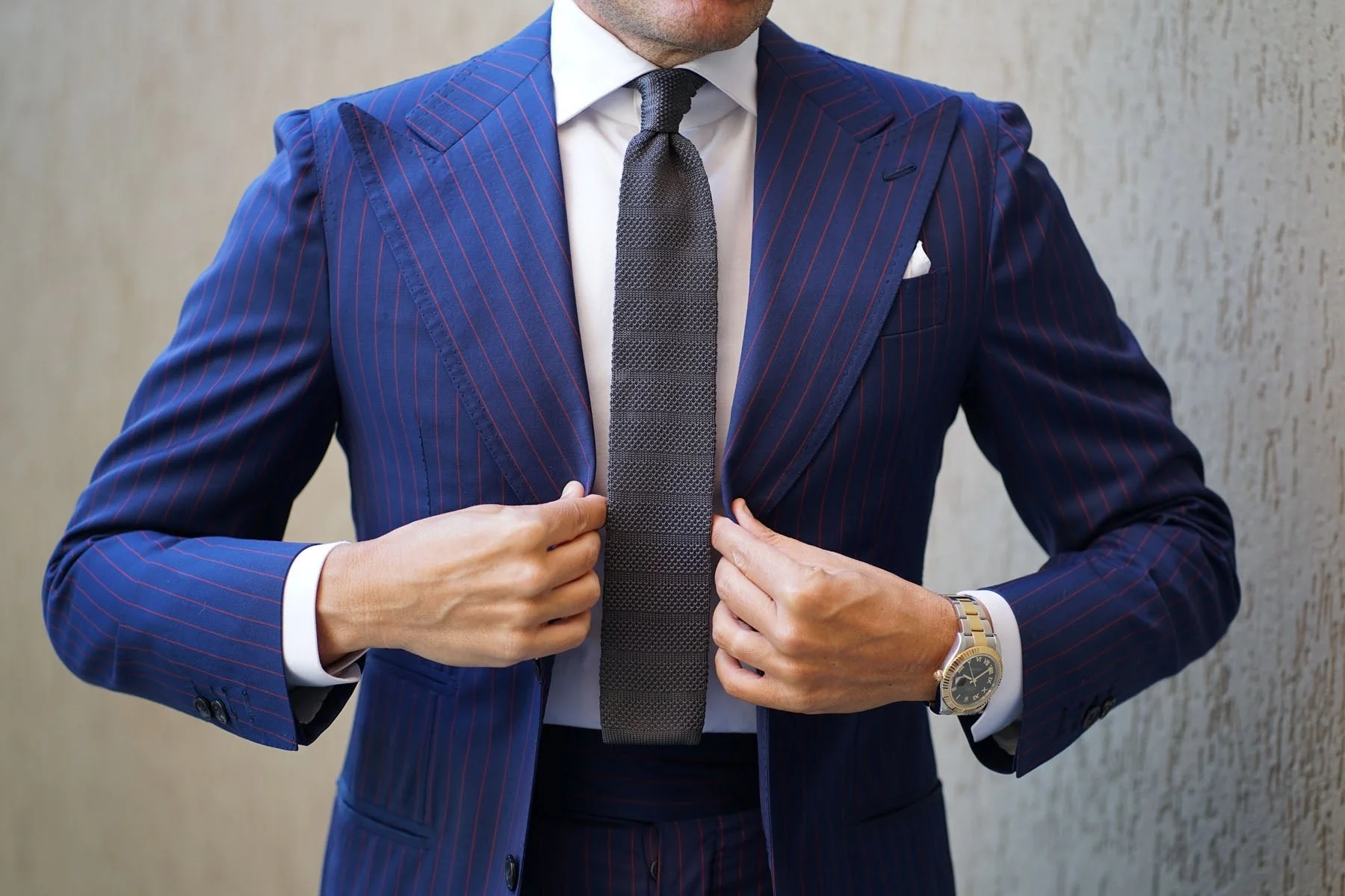 Everton Grey Knitted Tie - Image 5