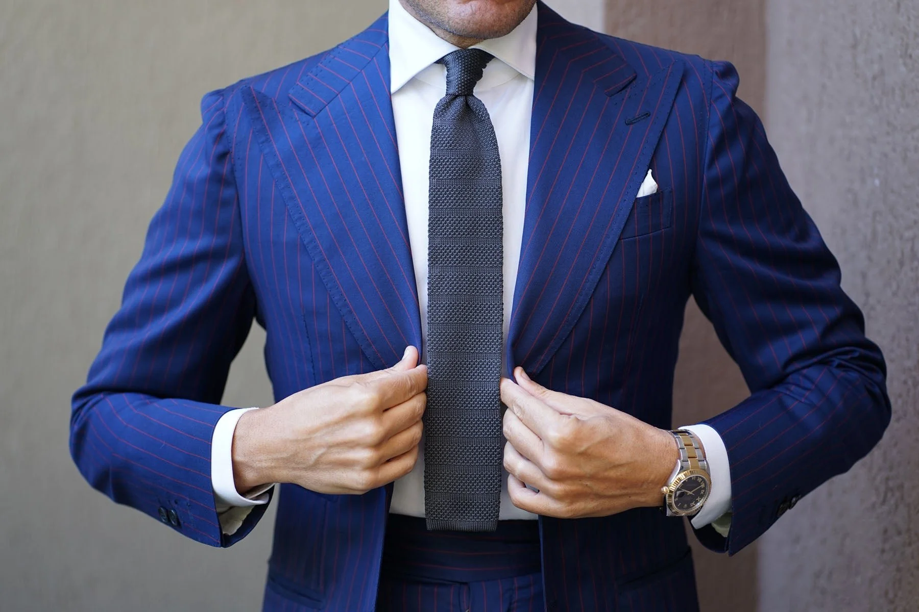 Everton Grey Knitted Tie - Image 7
