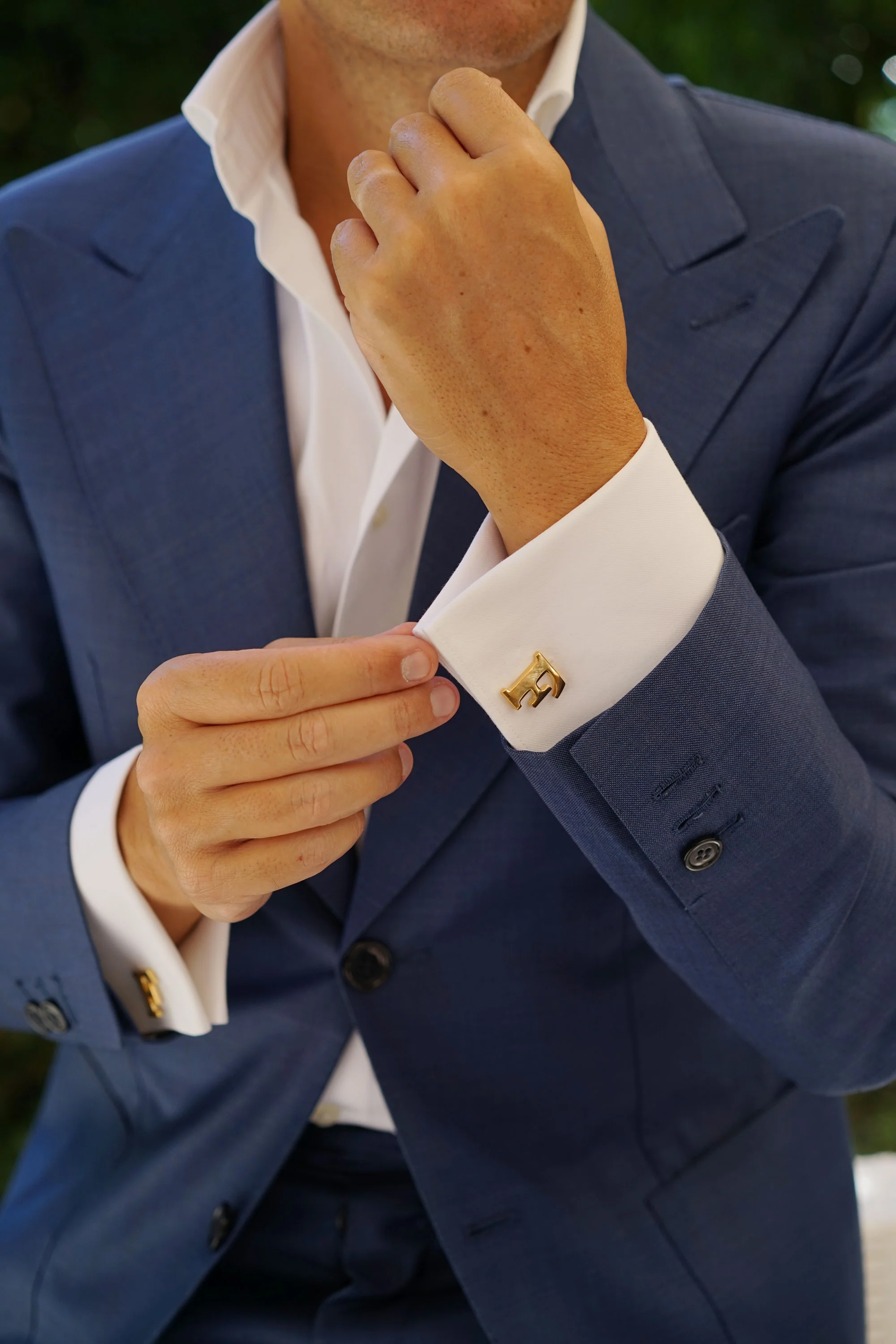 Letter F Gold Cufflinks - Image 10