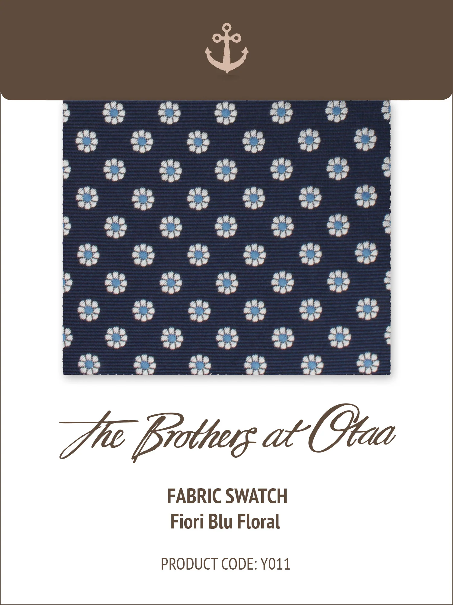 Fabric Swatch (Y011) - Fiori Blu Floral