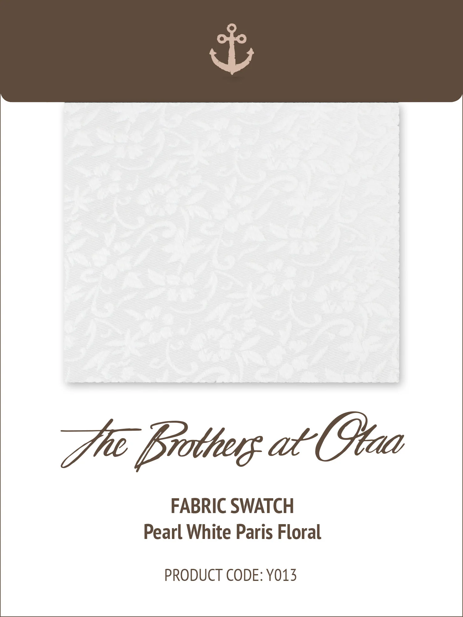 Fabric Swatch (Y013) - Pearl White Paris Floral
