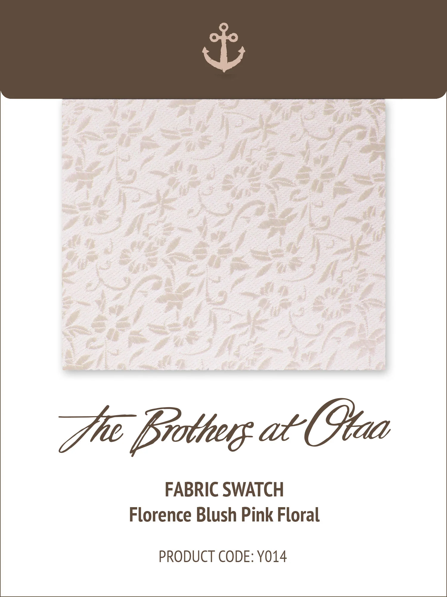 Fabric Swatch (Y014) - Florence Blush Pink Floral