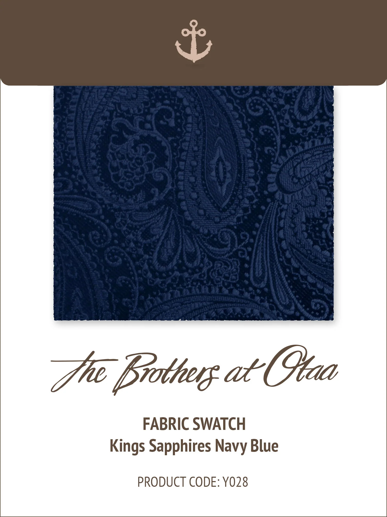 Fabric Swatch (Y028) - Kings Sapphires Navy Blue