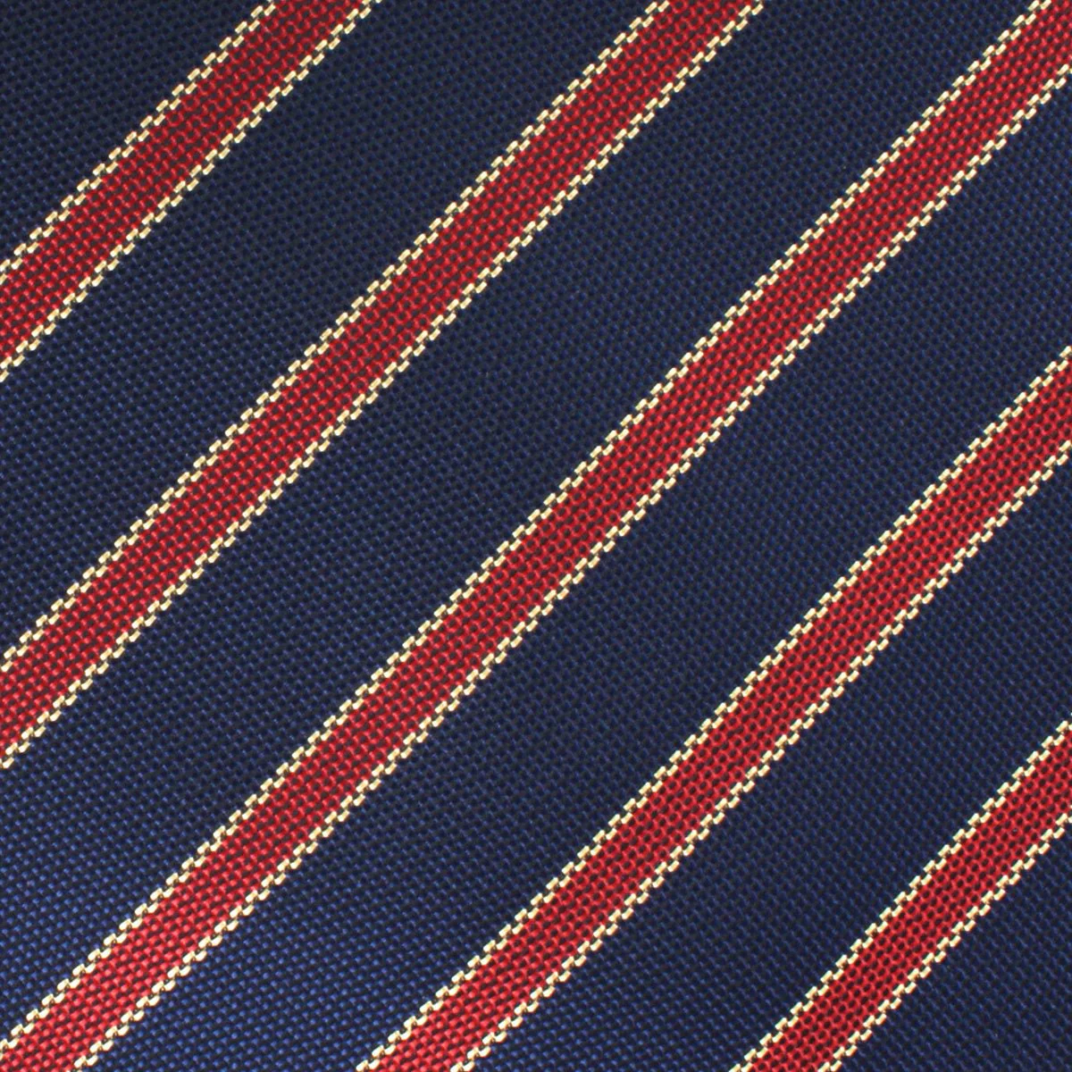 Fabric Swatch (Y078) - Cambridge Navy Blue with Royal Red Stripes - Image 2