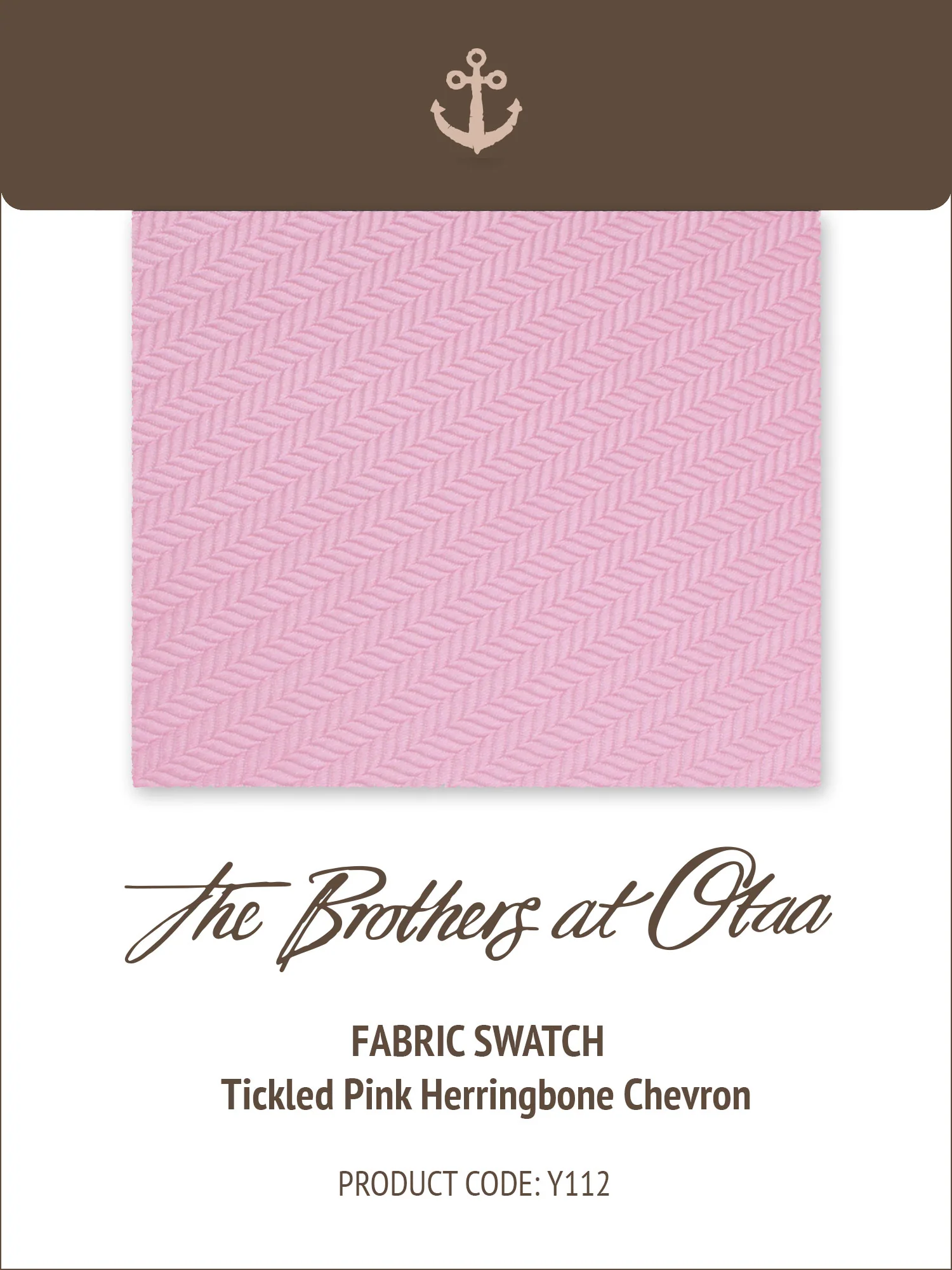 Fabric Swatch (Y112) - Tickled Pink Herringbone Chevron