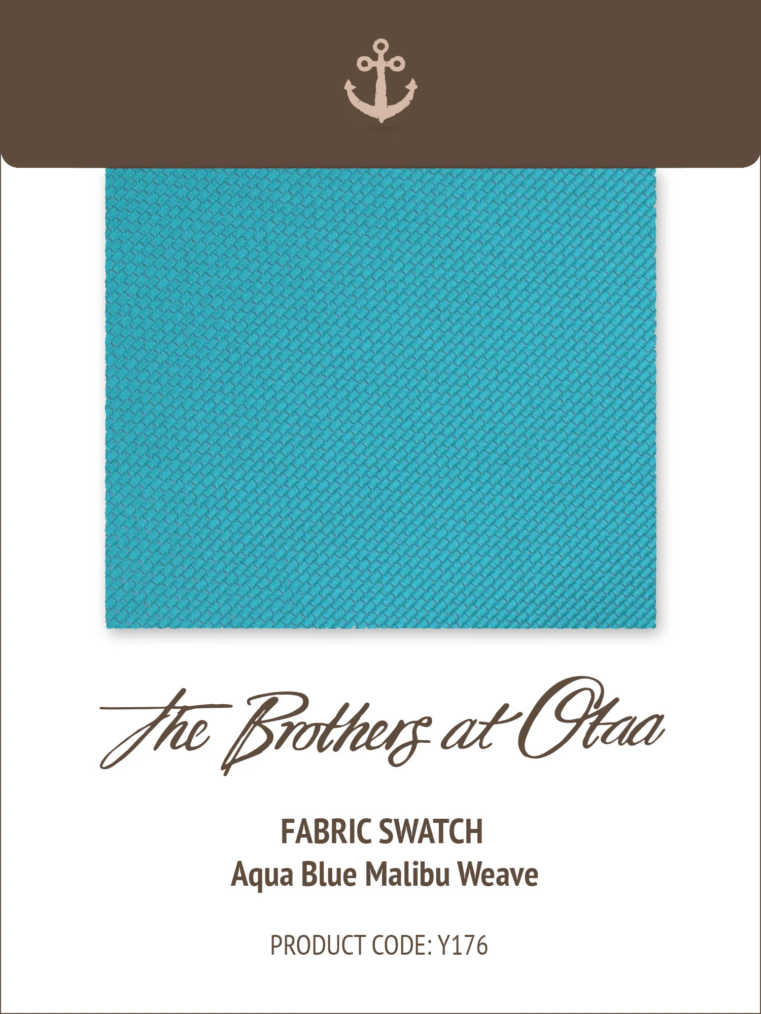 Fabric Swatch (Y176) - Aqua Blue Malibu Weave
