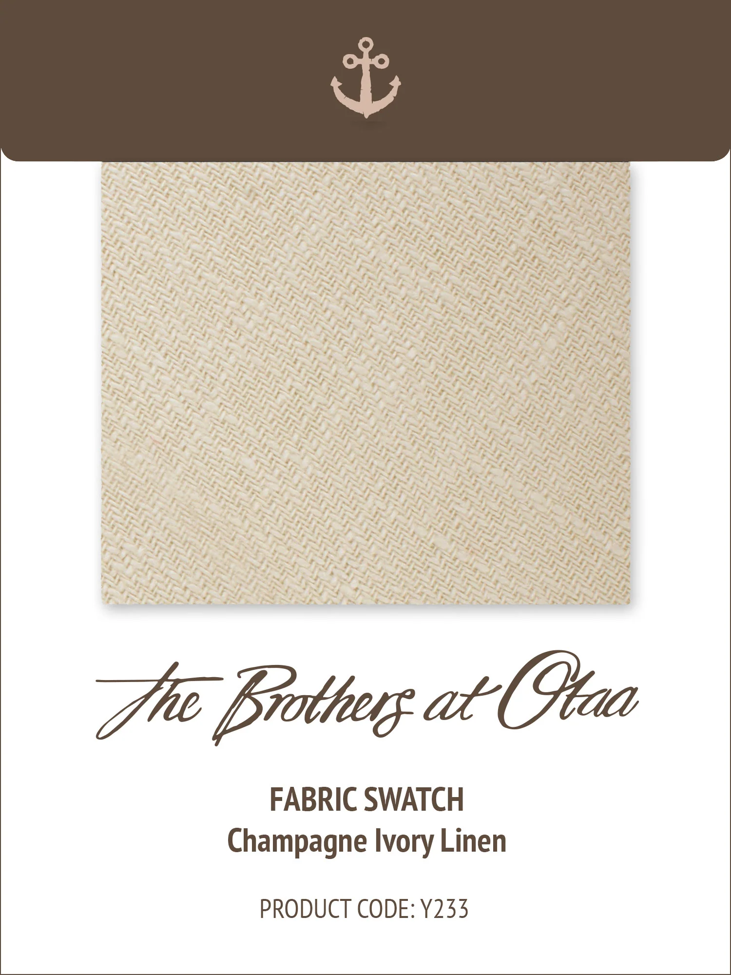 Fabric Swatch (Y233) - Champagne Ivory Linen