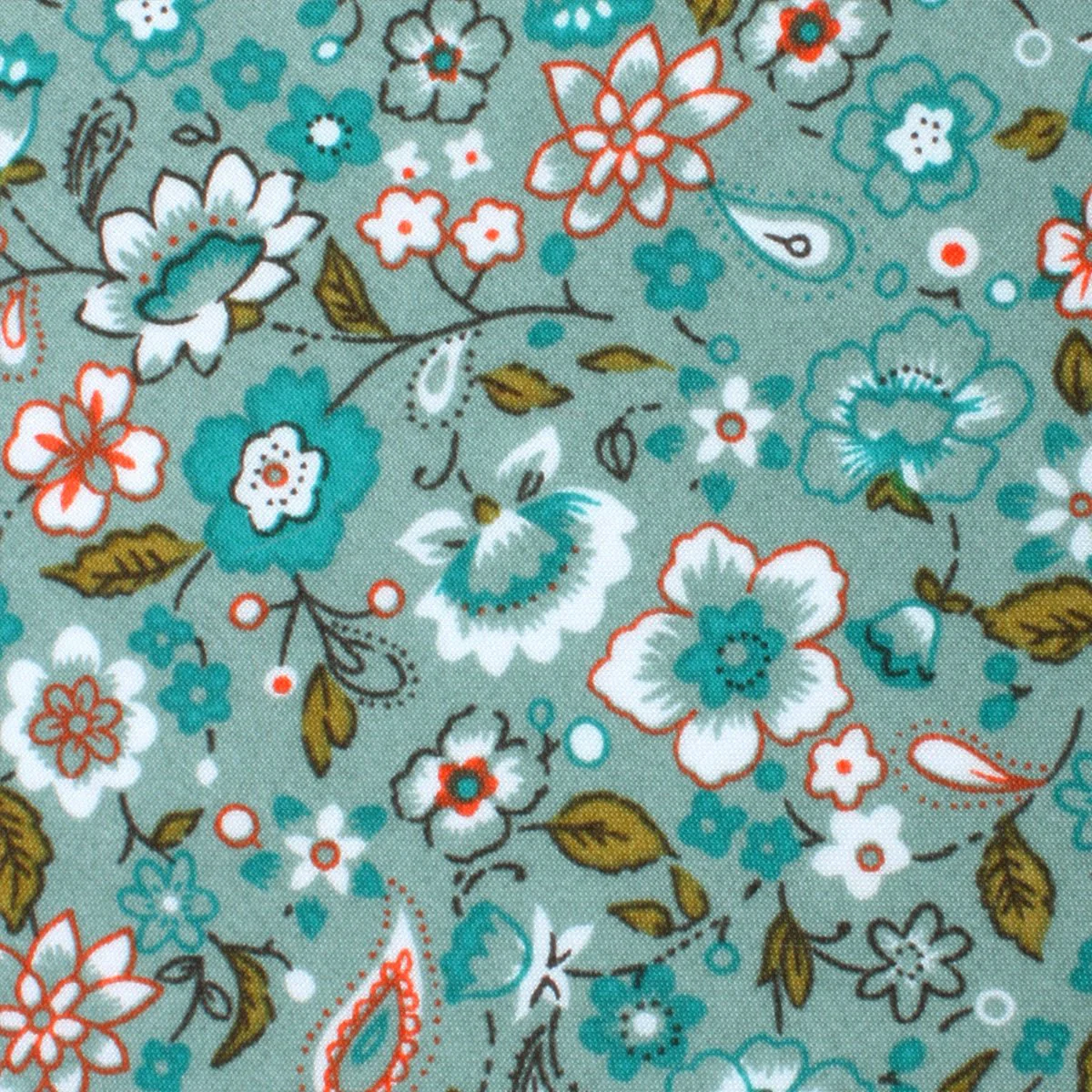 Fabric Swatch (Y272) - Japanese Sage Green Floral - Image 2