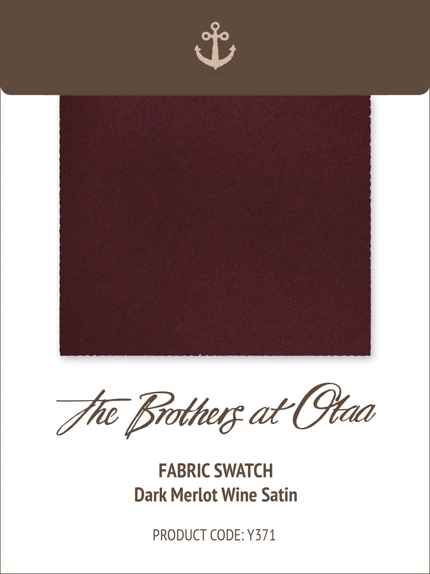 Fabric Swatch (Y371) - Dark Merlot Wine Satin