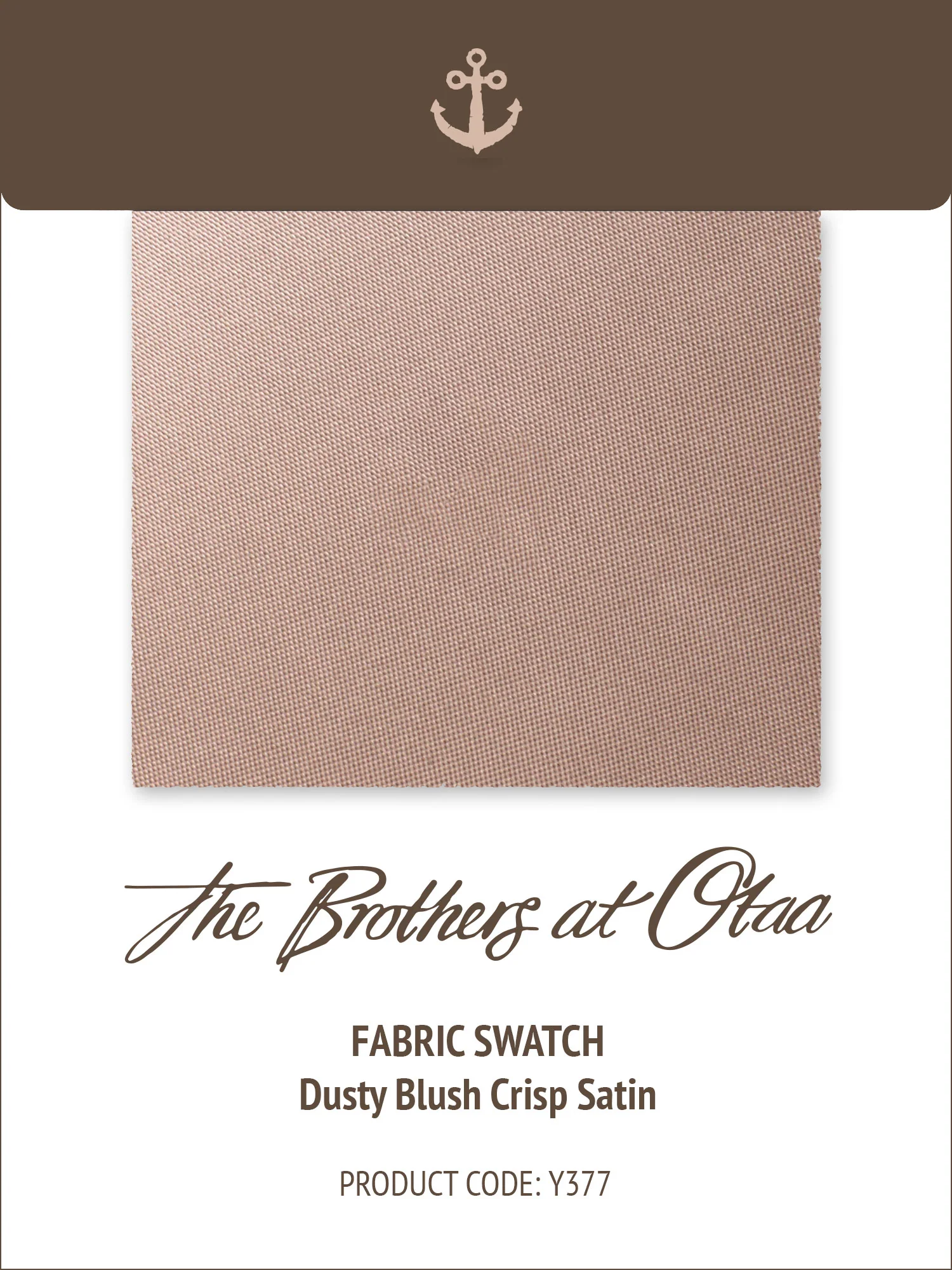 Fabric Swatch (Y377) - Dusty Blush Crisp Satin