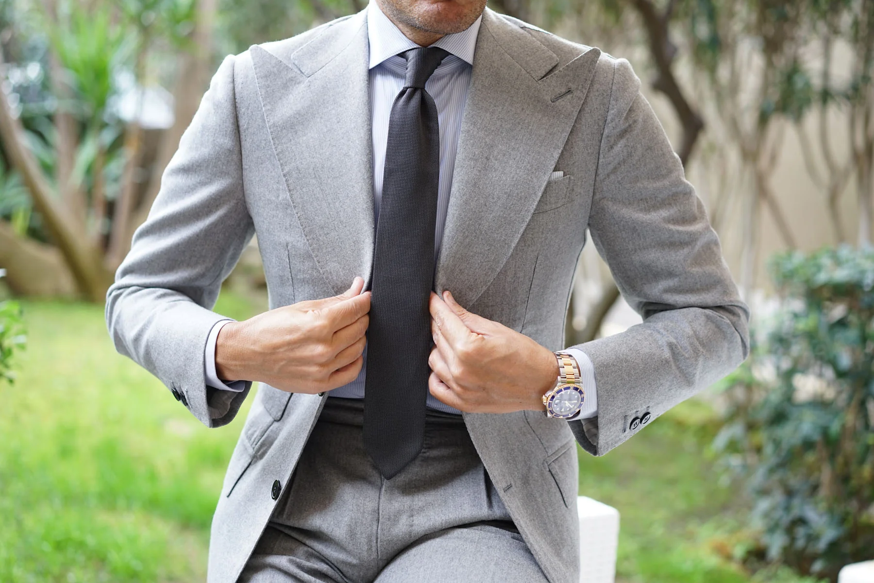 Fawkes Grey Knitted Tie - Image 3
