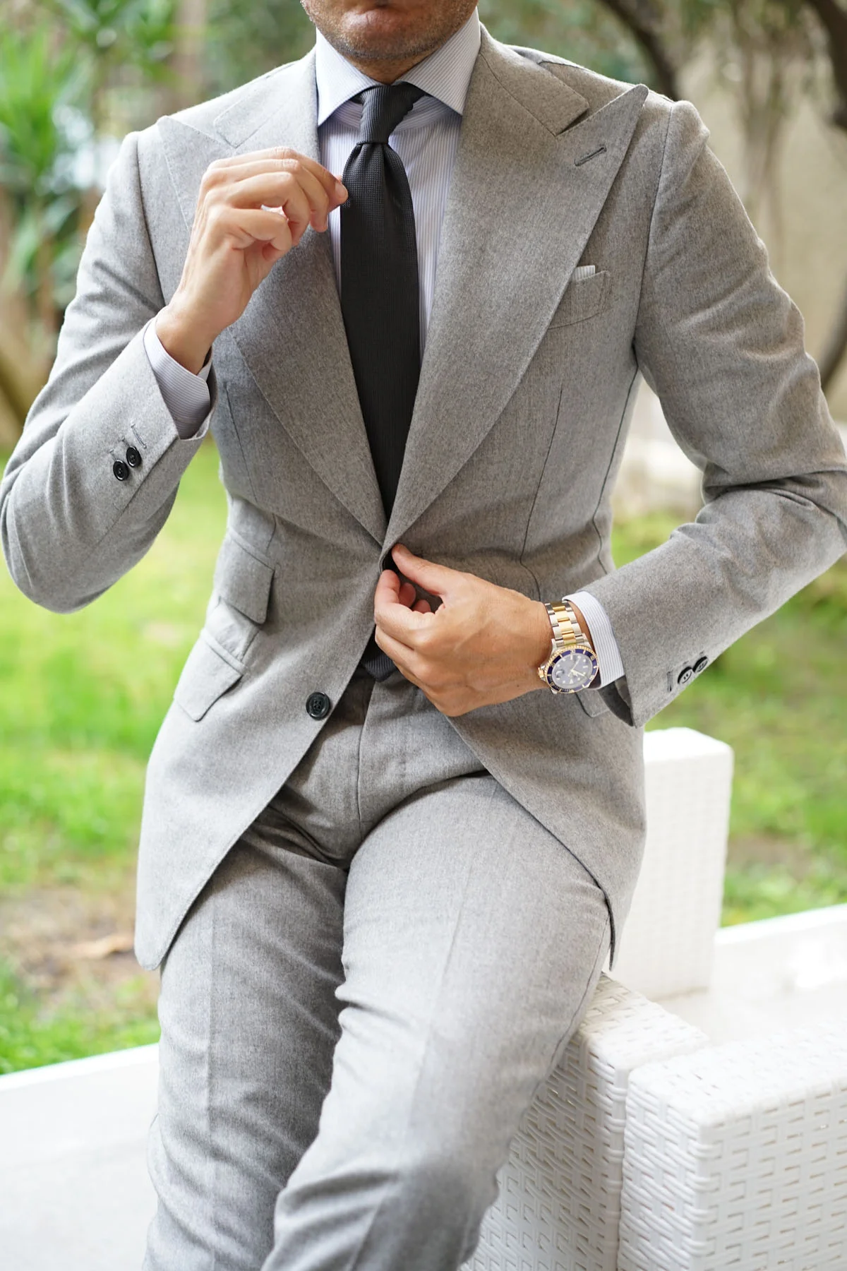 Fawkes Grey Knitted Tie - Image 4
