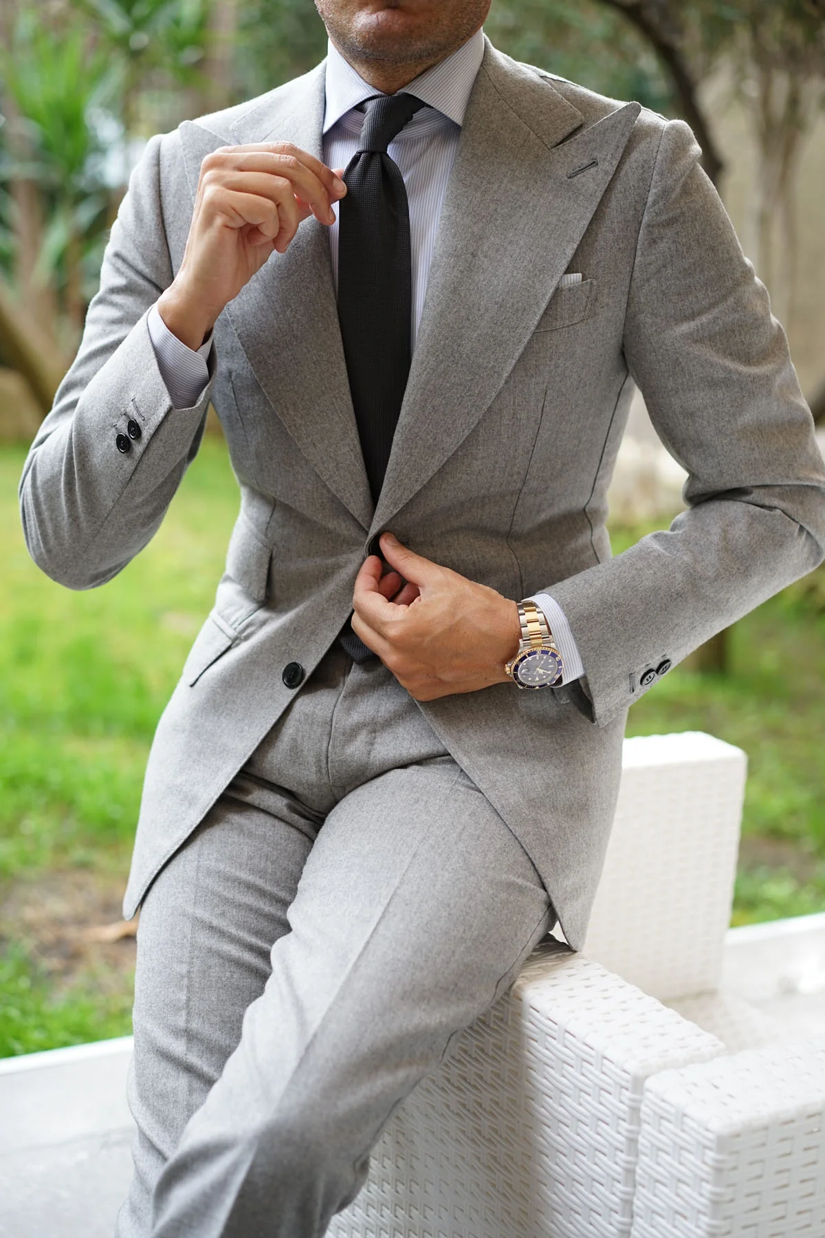 Fawkes Grey Knitted Tie - Image 7