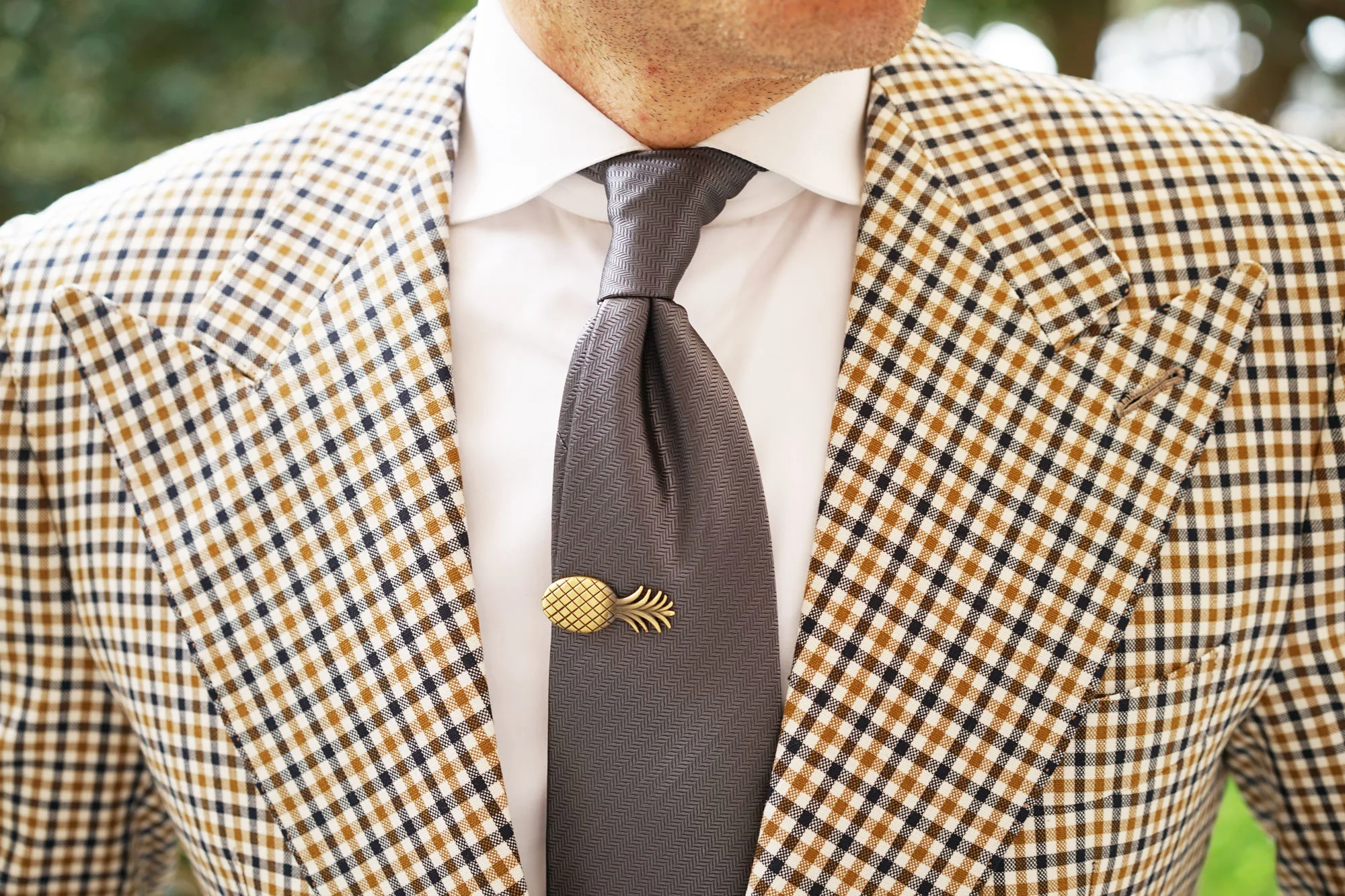 Fijian Brass Pineapple Tie Bar - Image 6