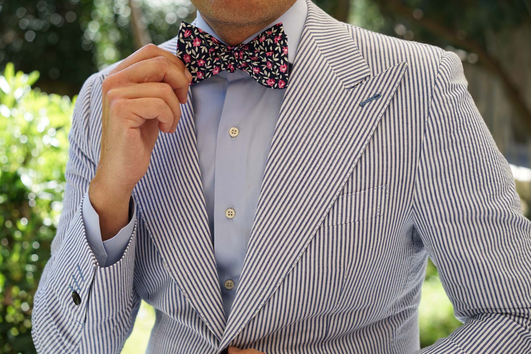 Fijian Floral Self Bow Tie - Image 9