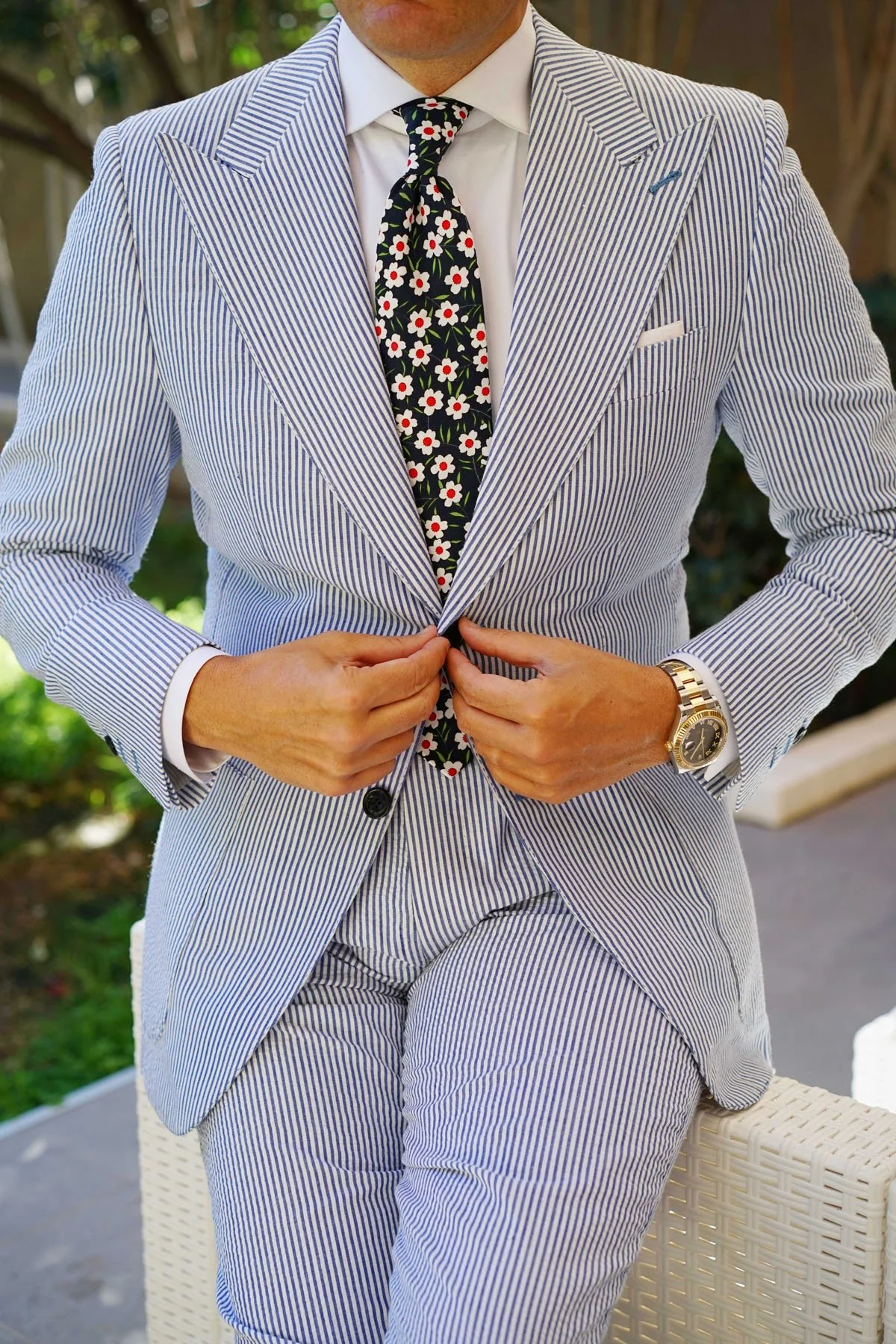 Fijian Midnight Floral Necktie - Image 11