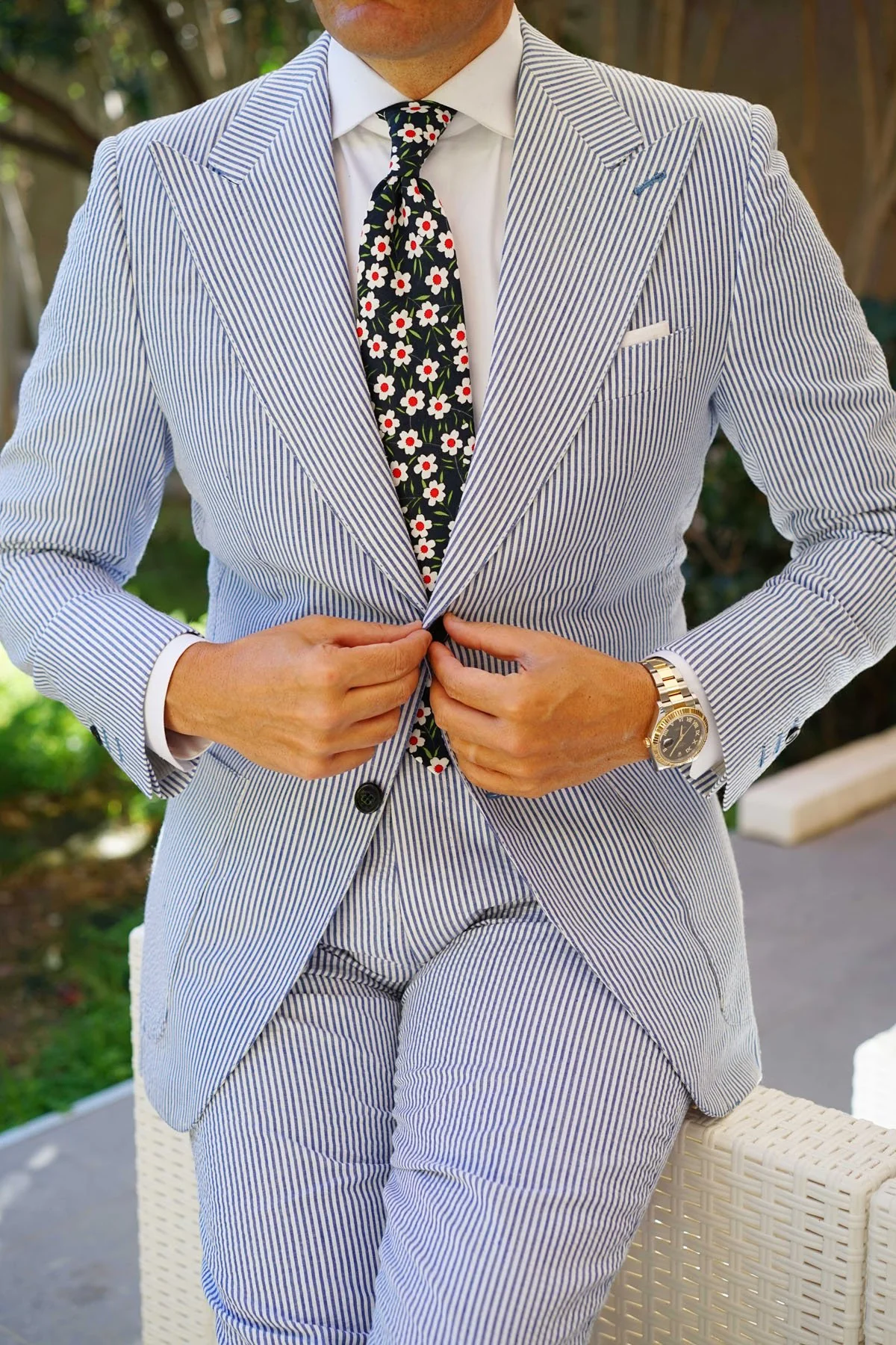 Fijian Midnight Floral Necktie - Image 6