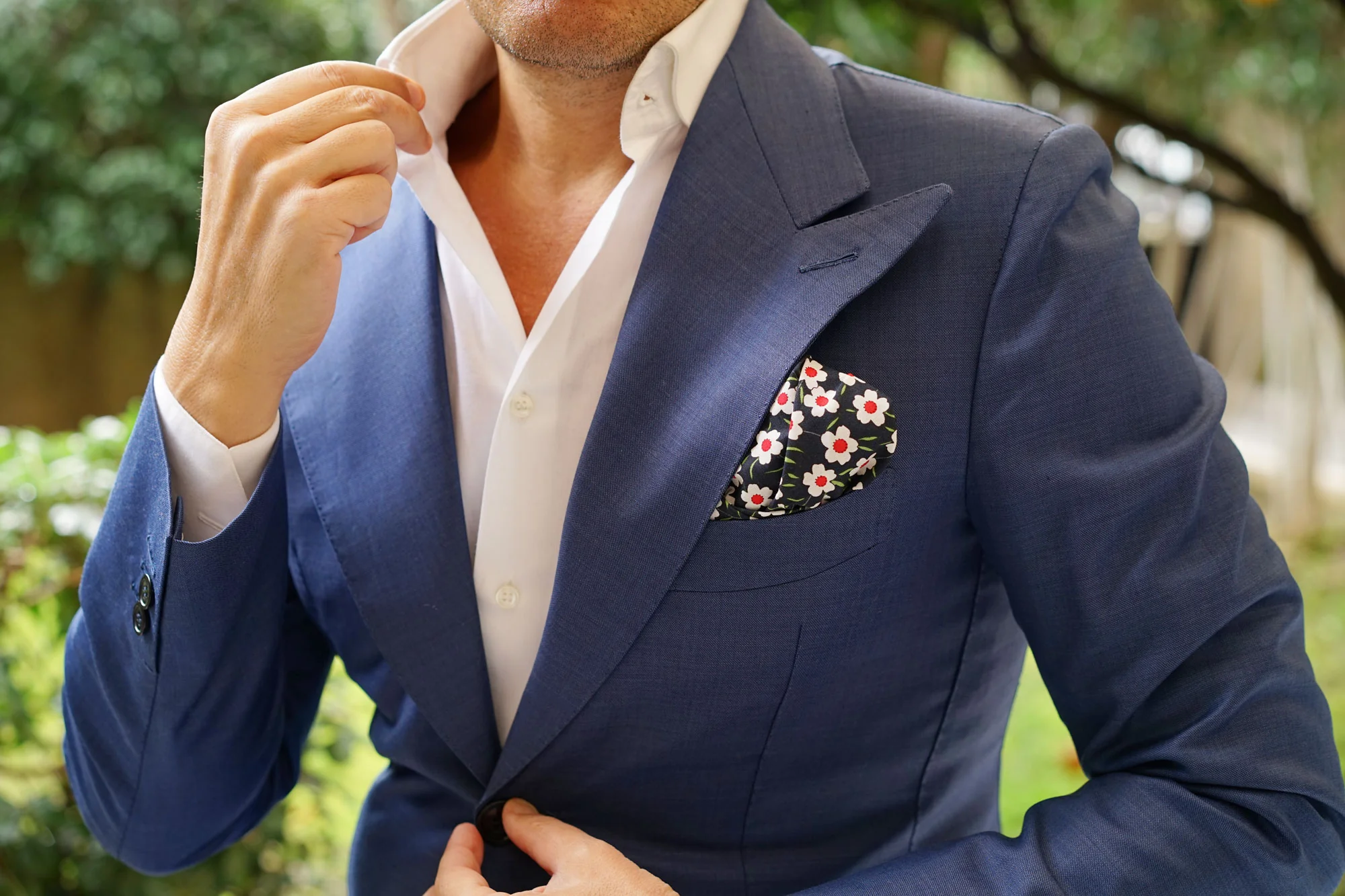 Fijian Midnight Floral Pocket Square - Image 8